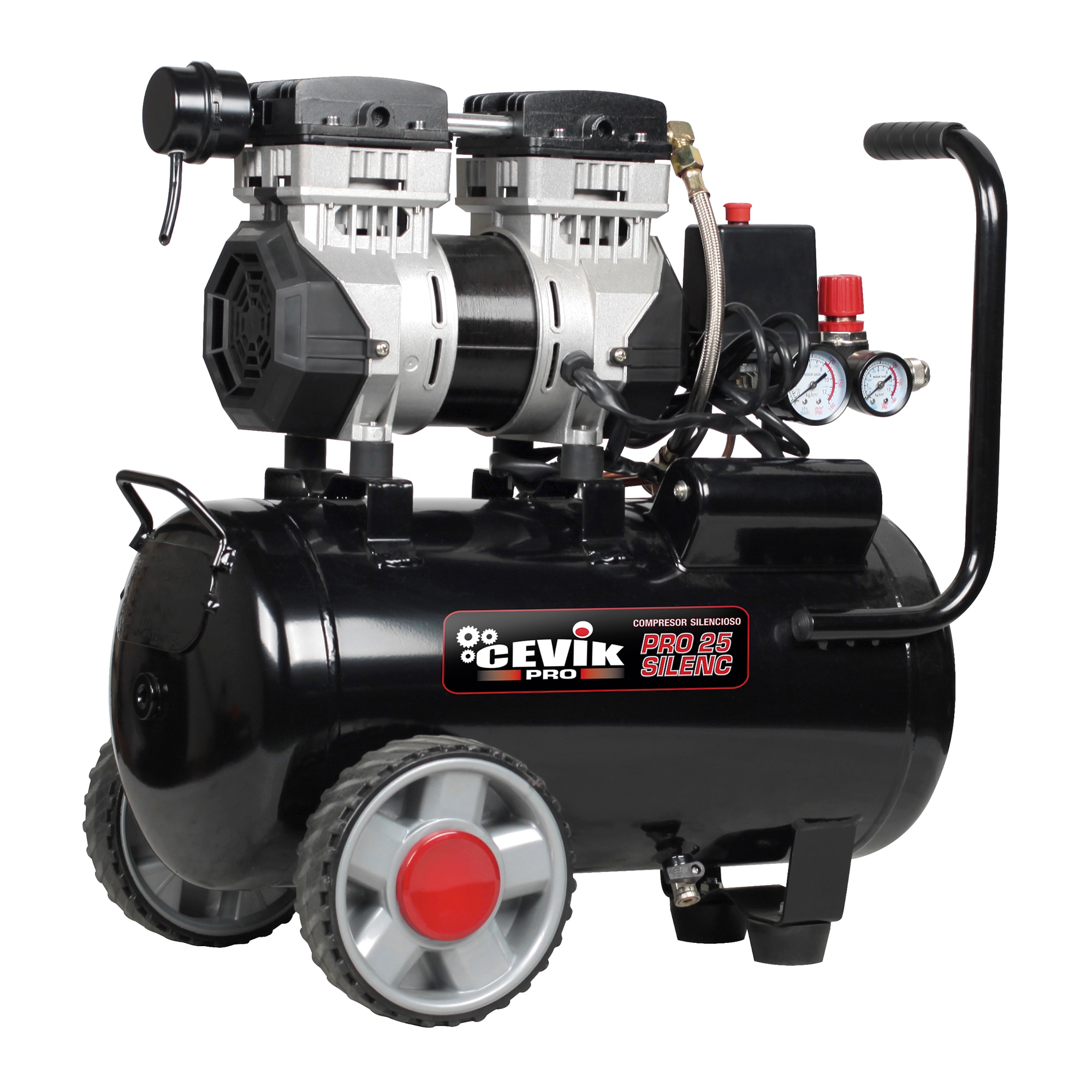CEVIK PRO – Compresor de Aire silencioso 24 litros 1,5 HP.