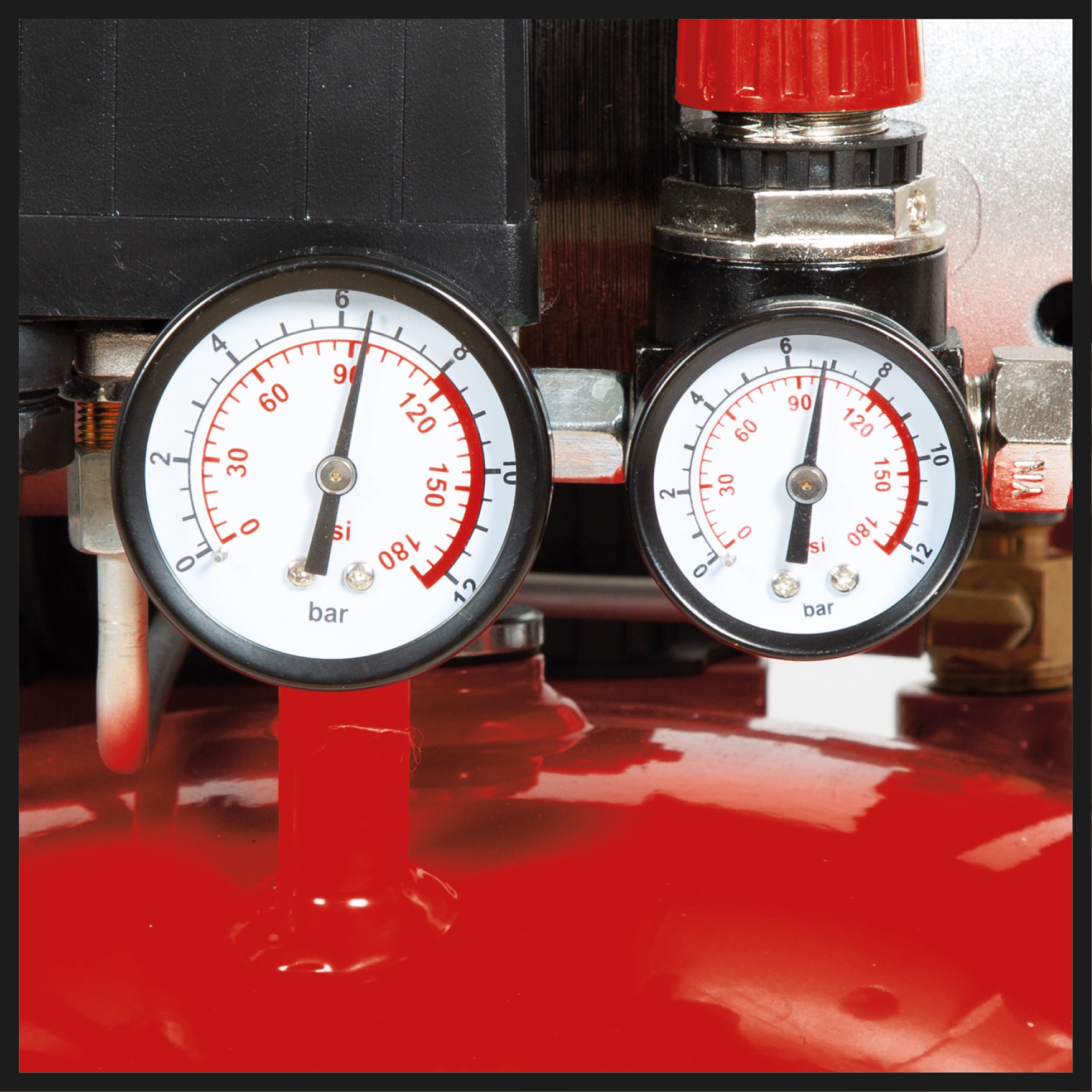Compresor de Aire Silencioso 24 l 750 W 8 bar Rojo-2