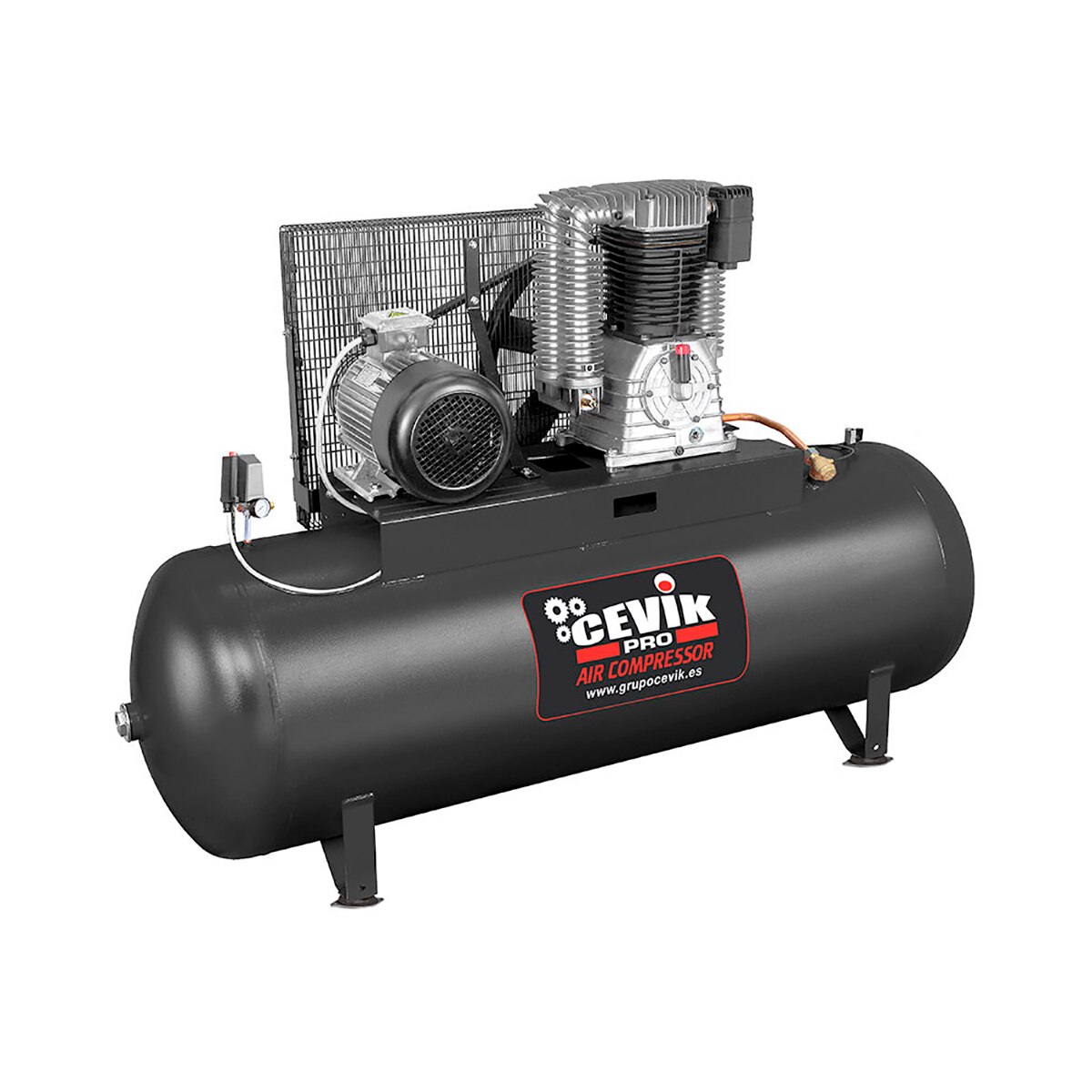 Compresor de Correa de 500 l - 10HP 400V Negro-1