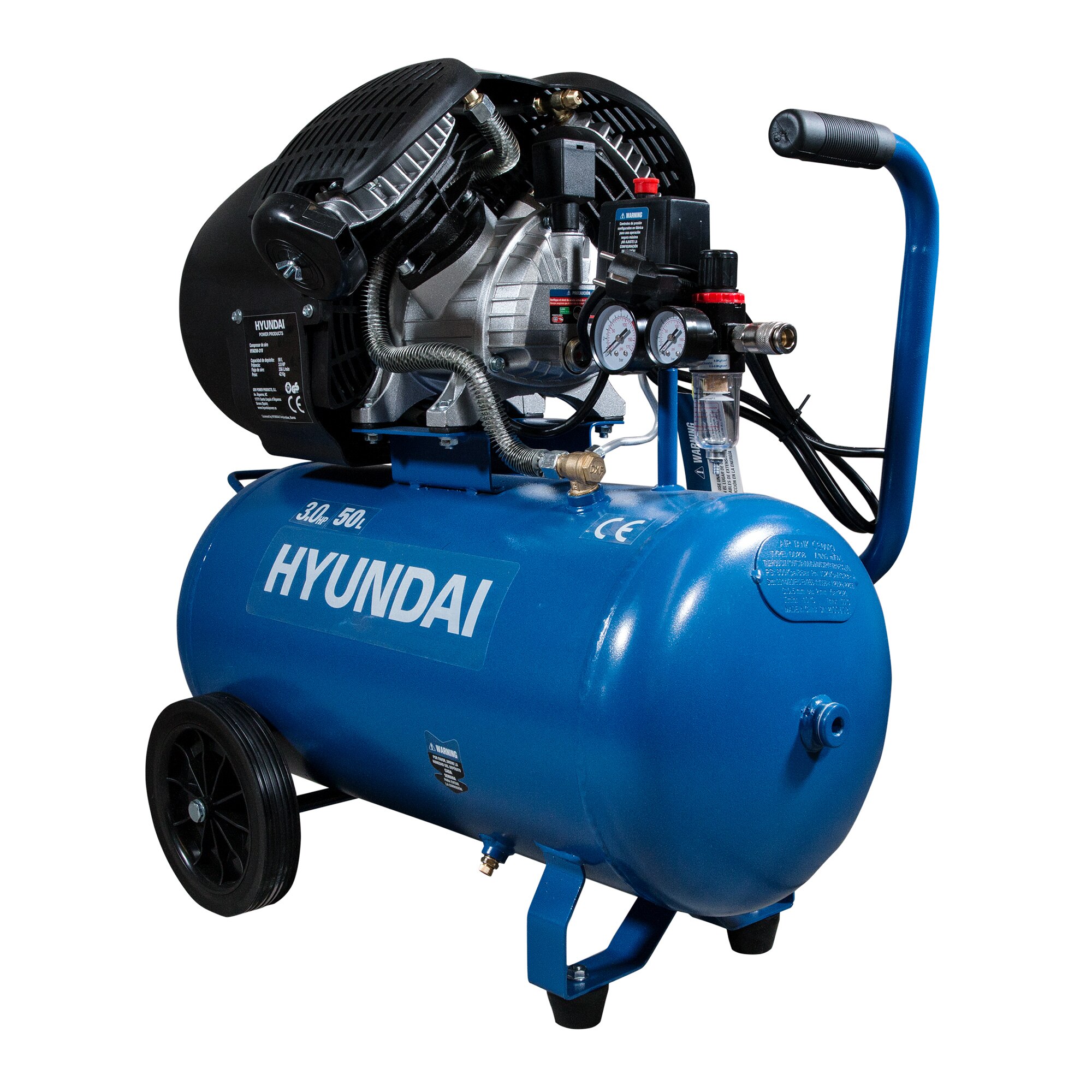 Compresor de Aire Monofásico 50 l 2,2 kW HYAC50-31V Azul / Negro-2