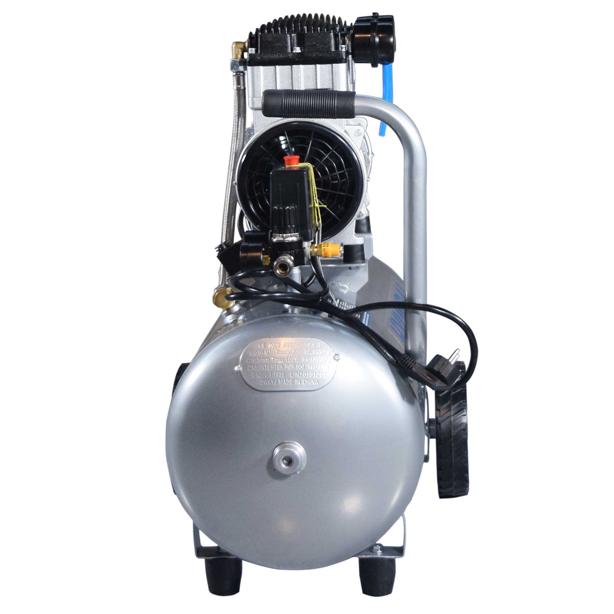 Compresor de Aire Súper Silencioso 50 l 1,5 kW HYAC50-2S Plateado-3