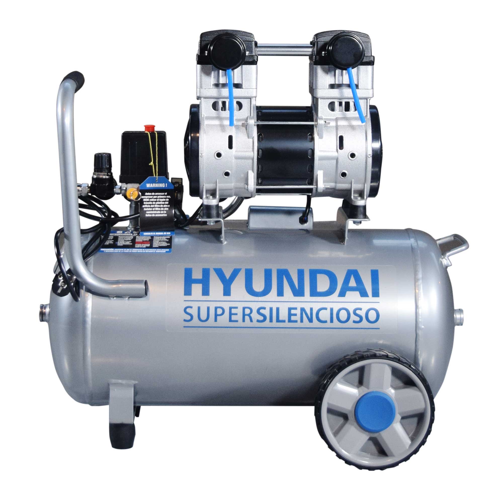 Compresor de Aire Súper Silencioso 50 l 1,5 kW HYAC50-2S Plateado-4