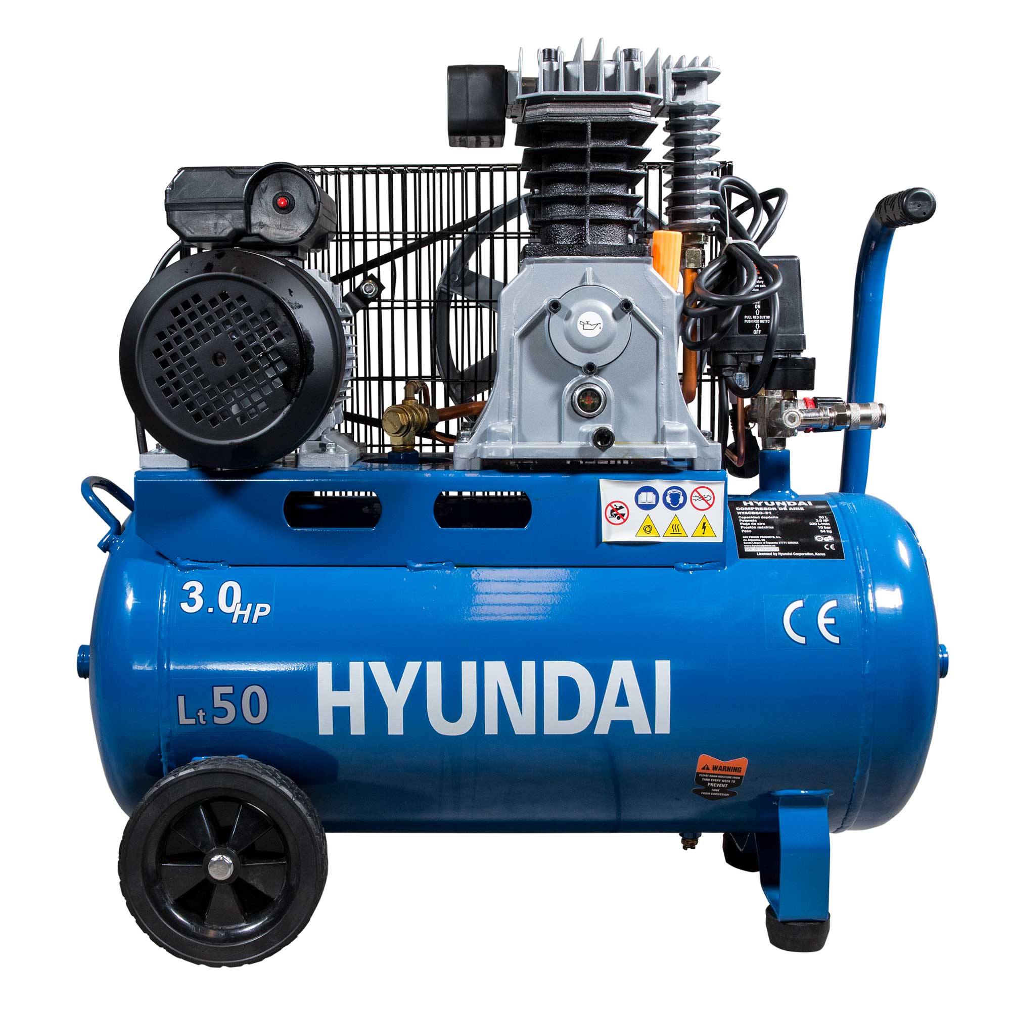 Compresor de Aire Profesional 50 l 2,2 kW HYACB50-31 Plateado-3