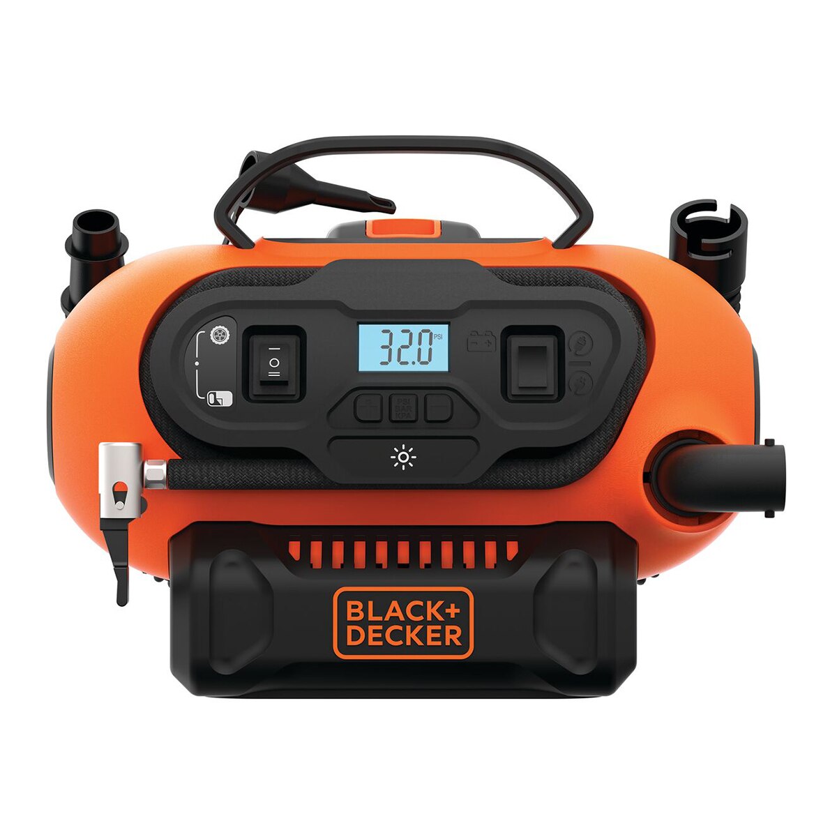 Inflador a Batería CA 230V / CC 12V y 18V Naranja / Negro-1