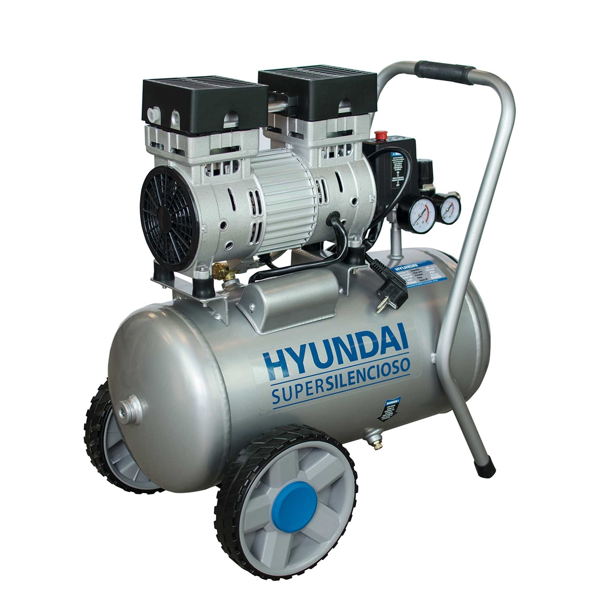 Compresor 24 L Hyundai HYAC24-1S 750W Silencioso Gris-3