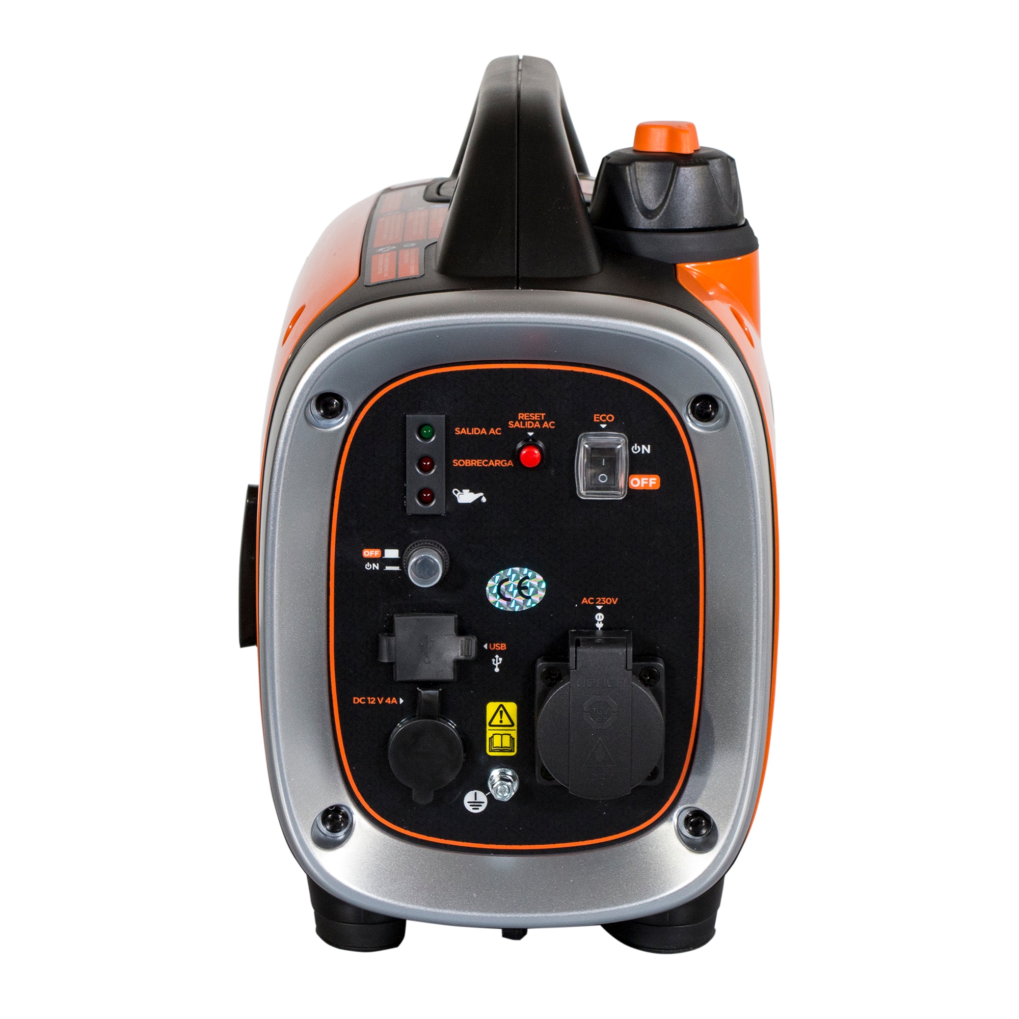 Generador Eléctrico Inverter Motor Gasolina 4T Monofásico 0,9 kW BD-BXGNI900E Naranja / Negro-5
