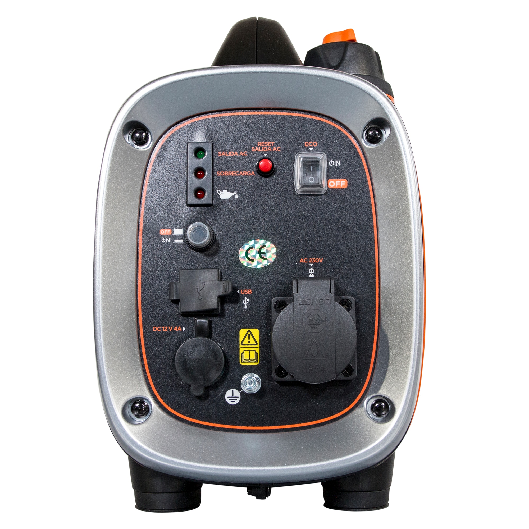 Generador Eléctrico Inverter Motor Gasolina 4T Monofásico 0,9 kW BD-BXGNI900E Naranja / Negro-12