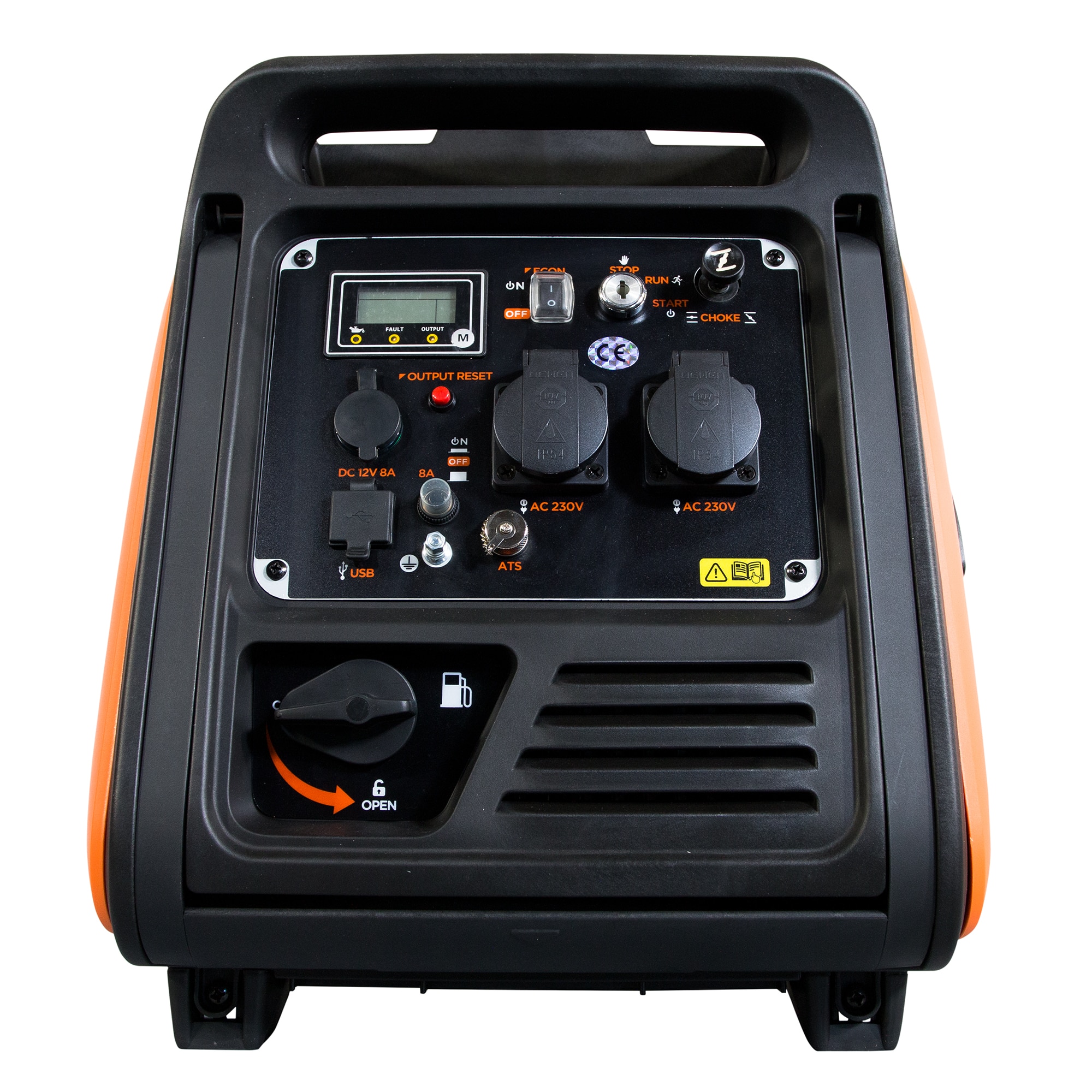 Generador Eléctrico Inverter Motor Gasolina 4T Monofásico 3,5 kW BD-BXGNI4000E Naranja / Negro-8