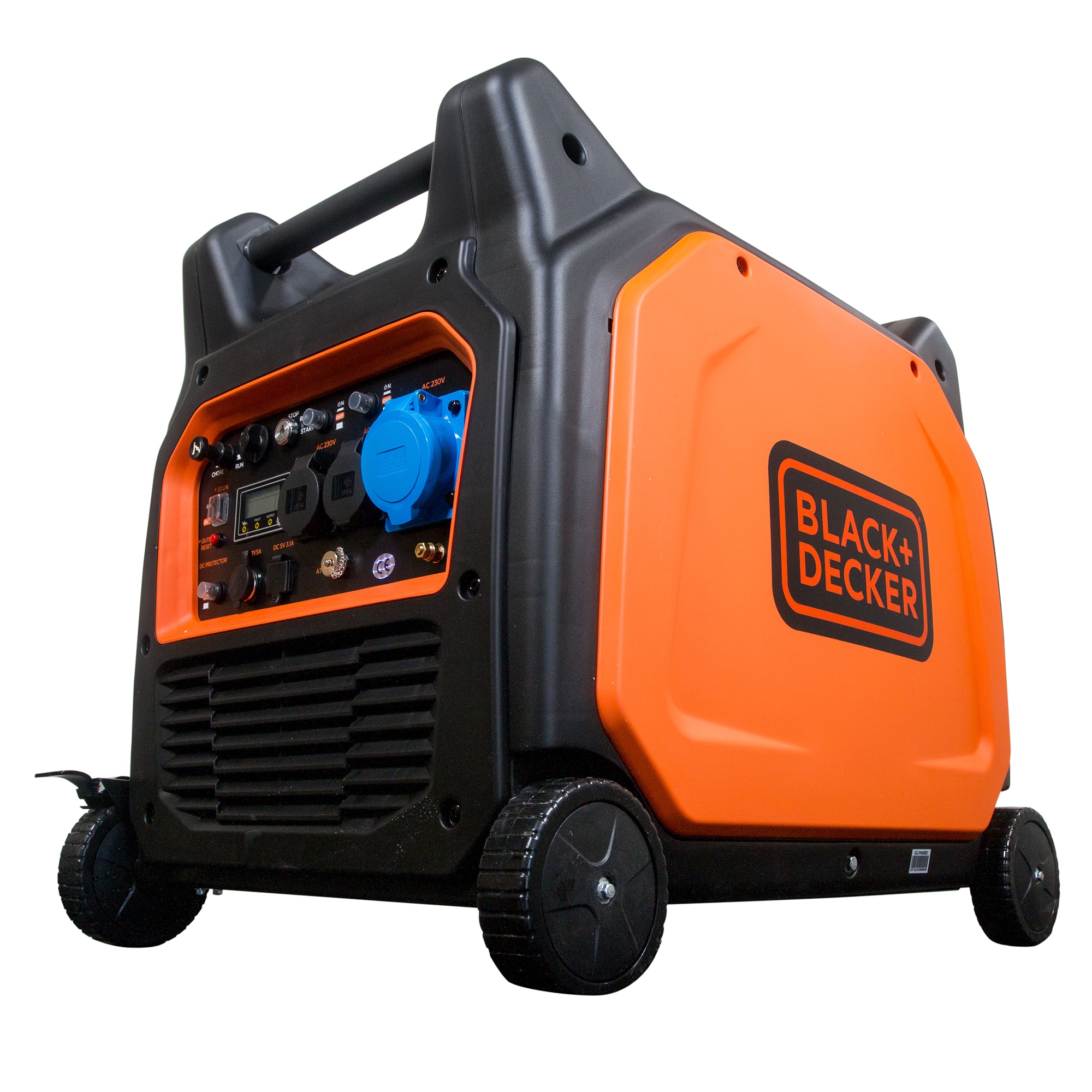 Generador Eléctrico Inverter Motor Gasolina 4T Monofásico 6,0 kW BD-BXGNI6500E Naranja / Negro-9