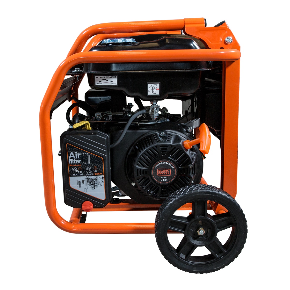 Generador Eléctrico Motor Gasolina 4T Monofásico 2,6 kW BD-BXGNP3000E Naranja / Negro-3