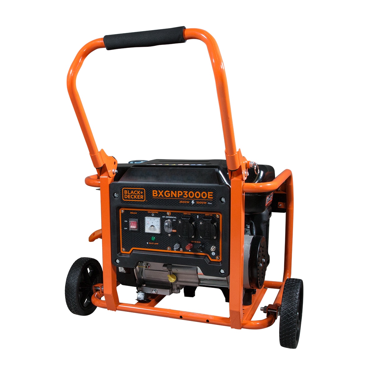 Generador Eléctrico Motor Gasolina 4T Monofásico 2,6 kW BD-BXGNP3000E Naranja / Negro-8