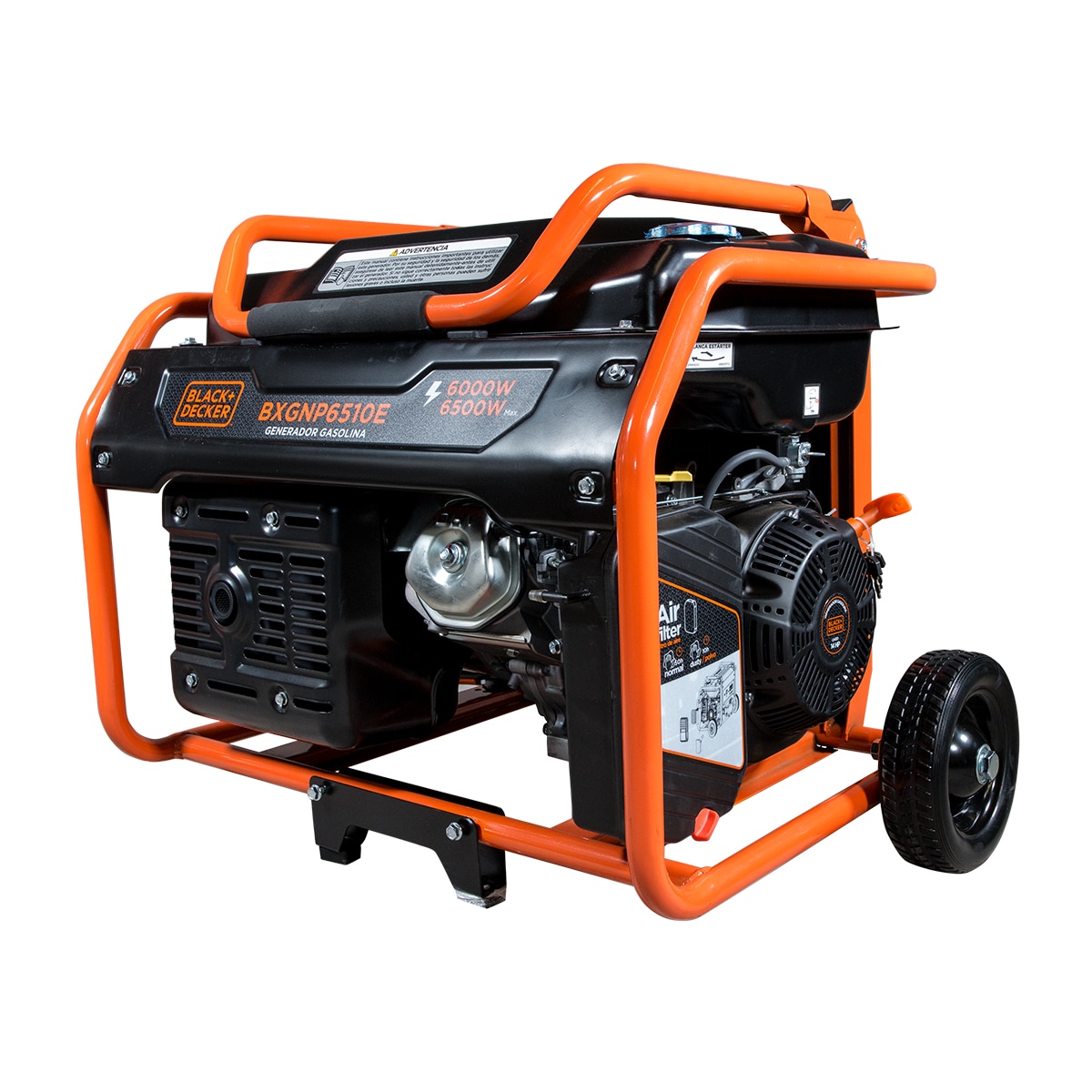 Generador Eléctrico Motor Gasolina 4T Monofásico 6,0 kW BD-BXGNP6510E Naranja / Negro-5