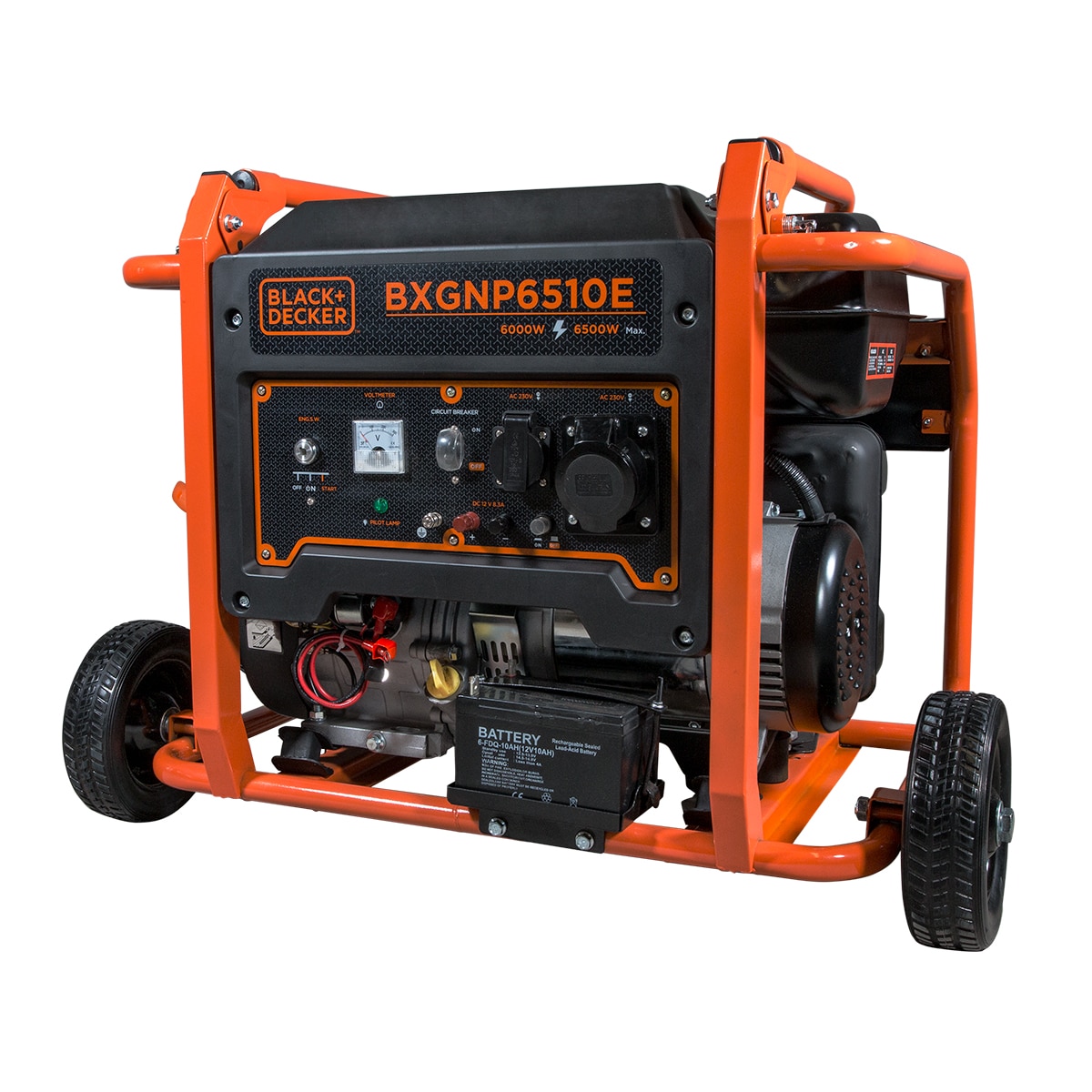 Generador Eléctrico Motor Gasolina 4T Monofásico 6,0 kW BD-BXGNP6510E Naranja / Negro-10