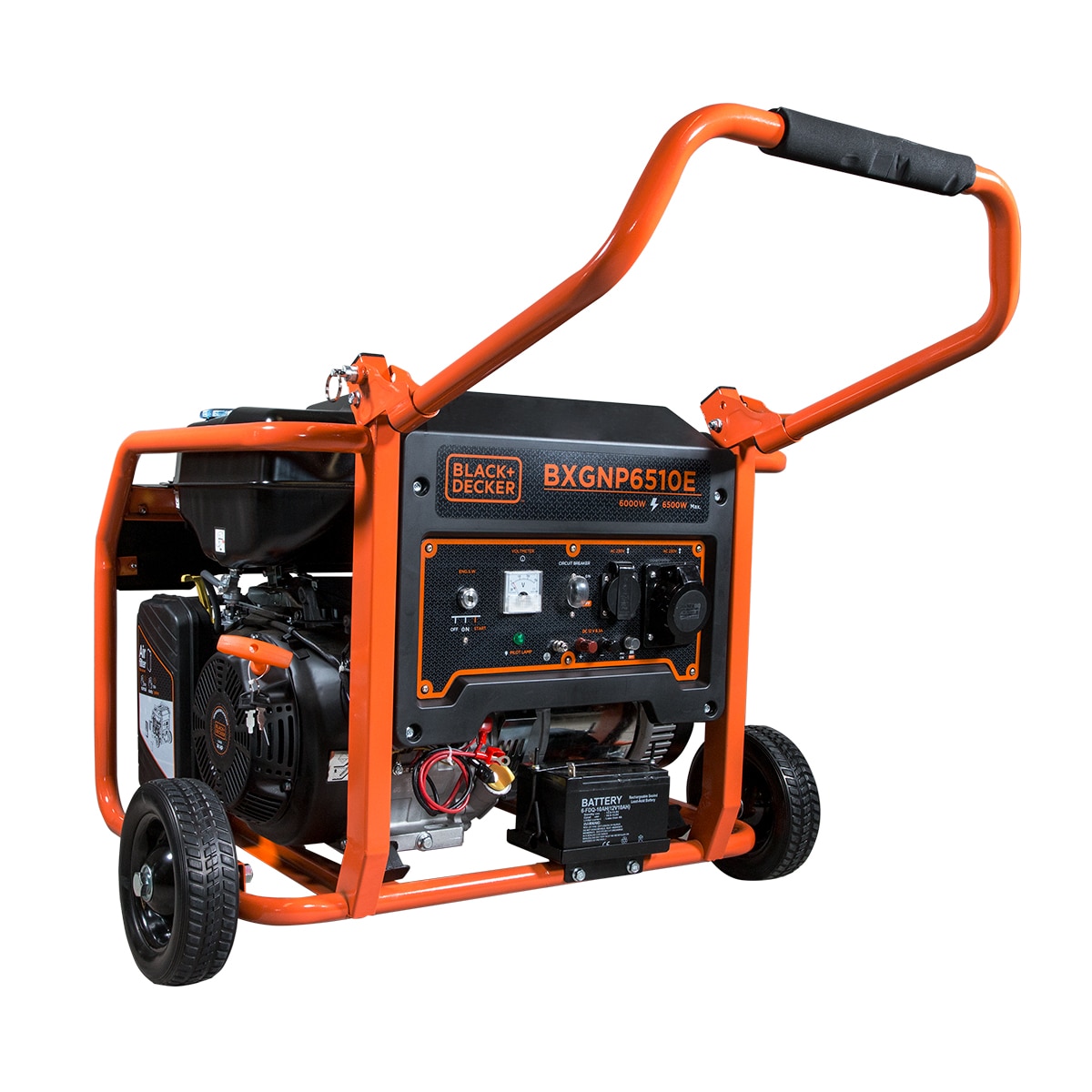 Generador Eléctrico Motor Gasolina 4T Monofásico 6,0 kW BD-BXGNP6510E Naranja / Negro-11