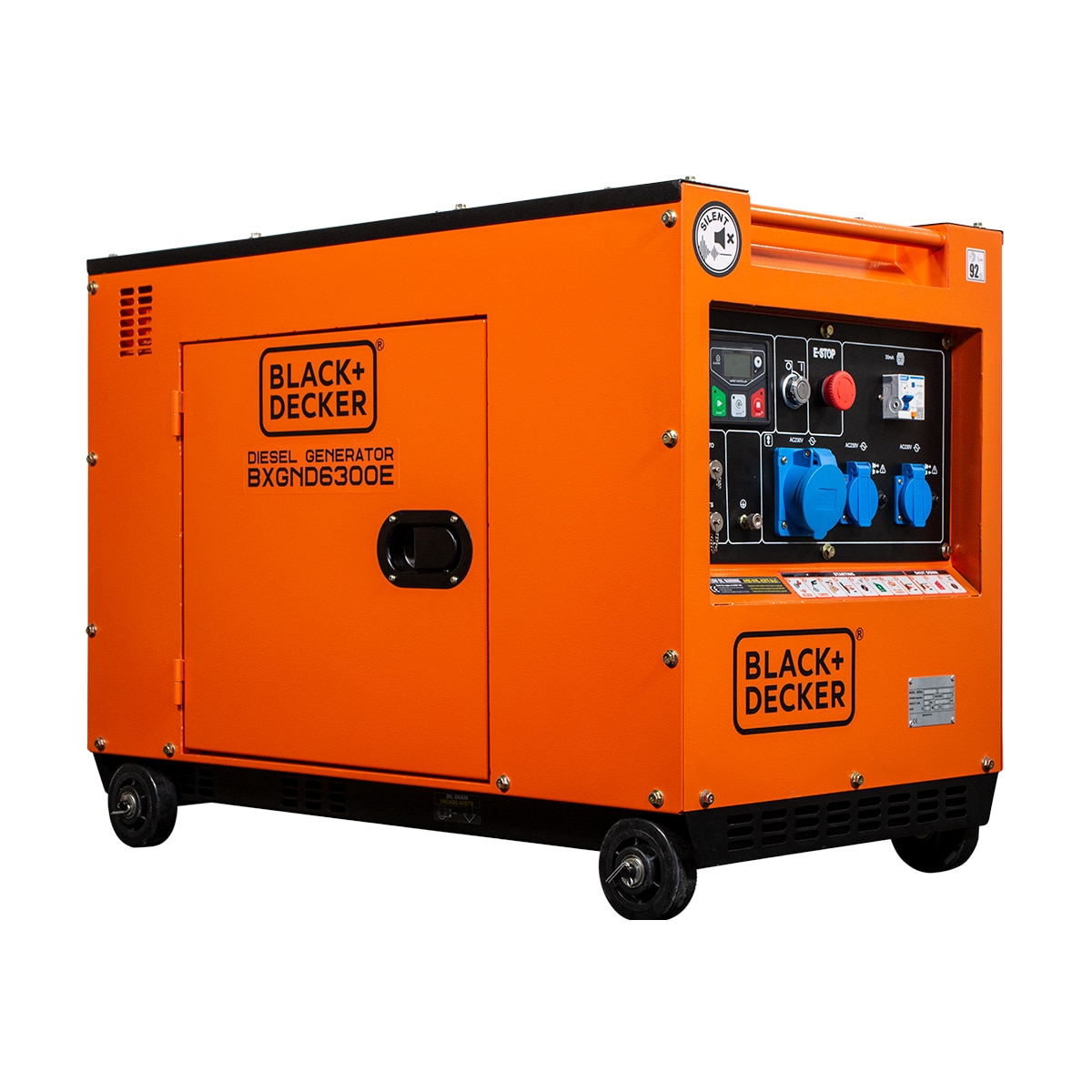 BLACK+DECKER – Generador Eléctrico Motor Diesel Monofásico 6,0 kW BD-BXGND6300E.