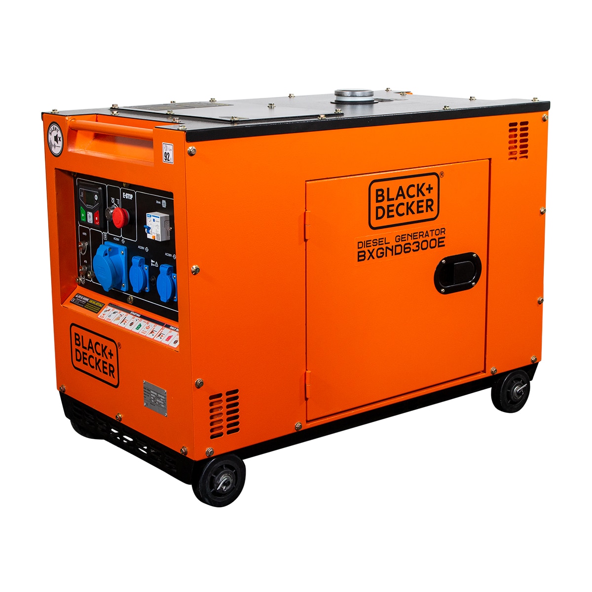 Generador Eléctrico Motor Diesel Monofásico 6,0 kW BD-BXGND6300E Naranja / Negro-3
