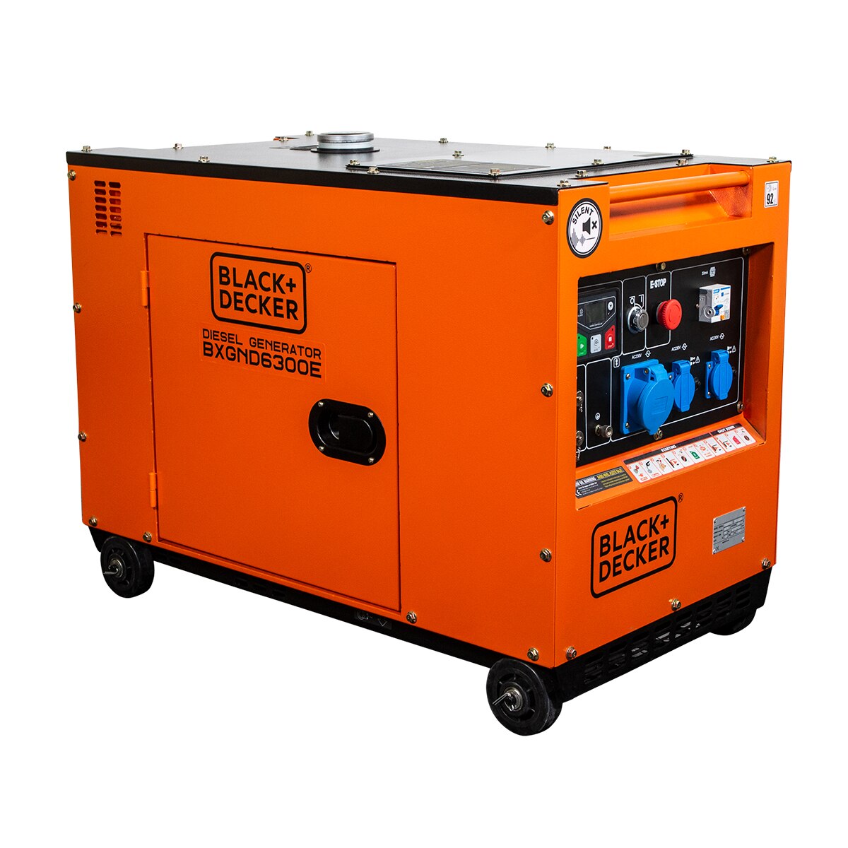 Generador Eléctrico Motor Diesel Monofásico 6,0 kW BD-BXGND6300E Naranja / Negro-6