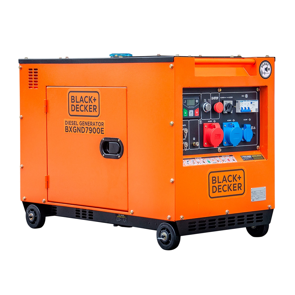 Generador Eléctrico Motor Diesel Mono/Trifásico 5,5/7,5 kW BD-BXGND7900E Naranja / Negro-3