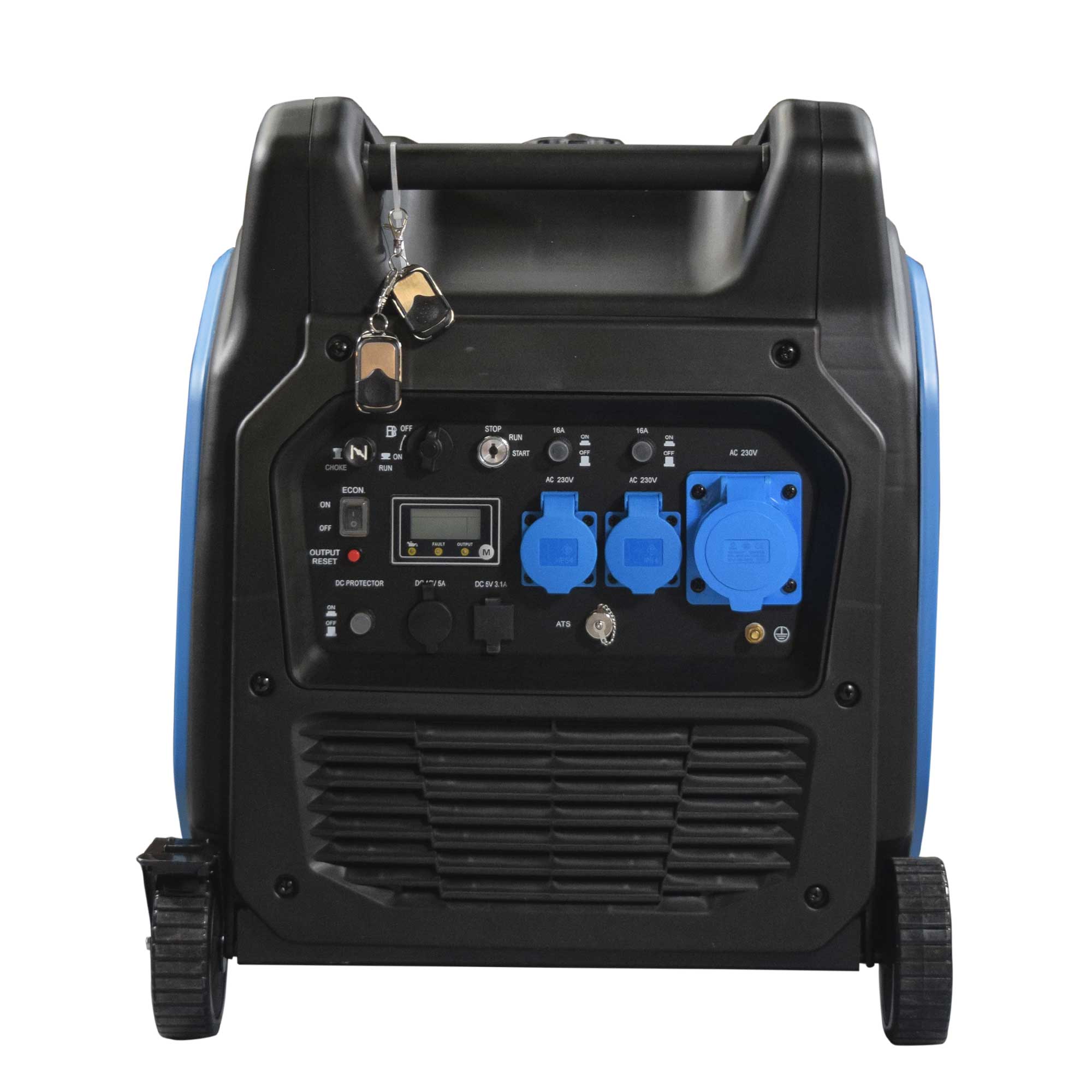 Generador Inverter Monofásico Gasolina con Conexión ATS 4T 6 kW HY6500SEI Azul / Negro-4