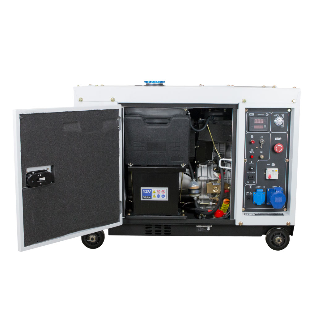 Generador Monofásico Insonorizado Diésel 4T 6 kW DHY8600SE Blanco-2