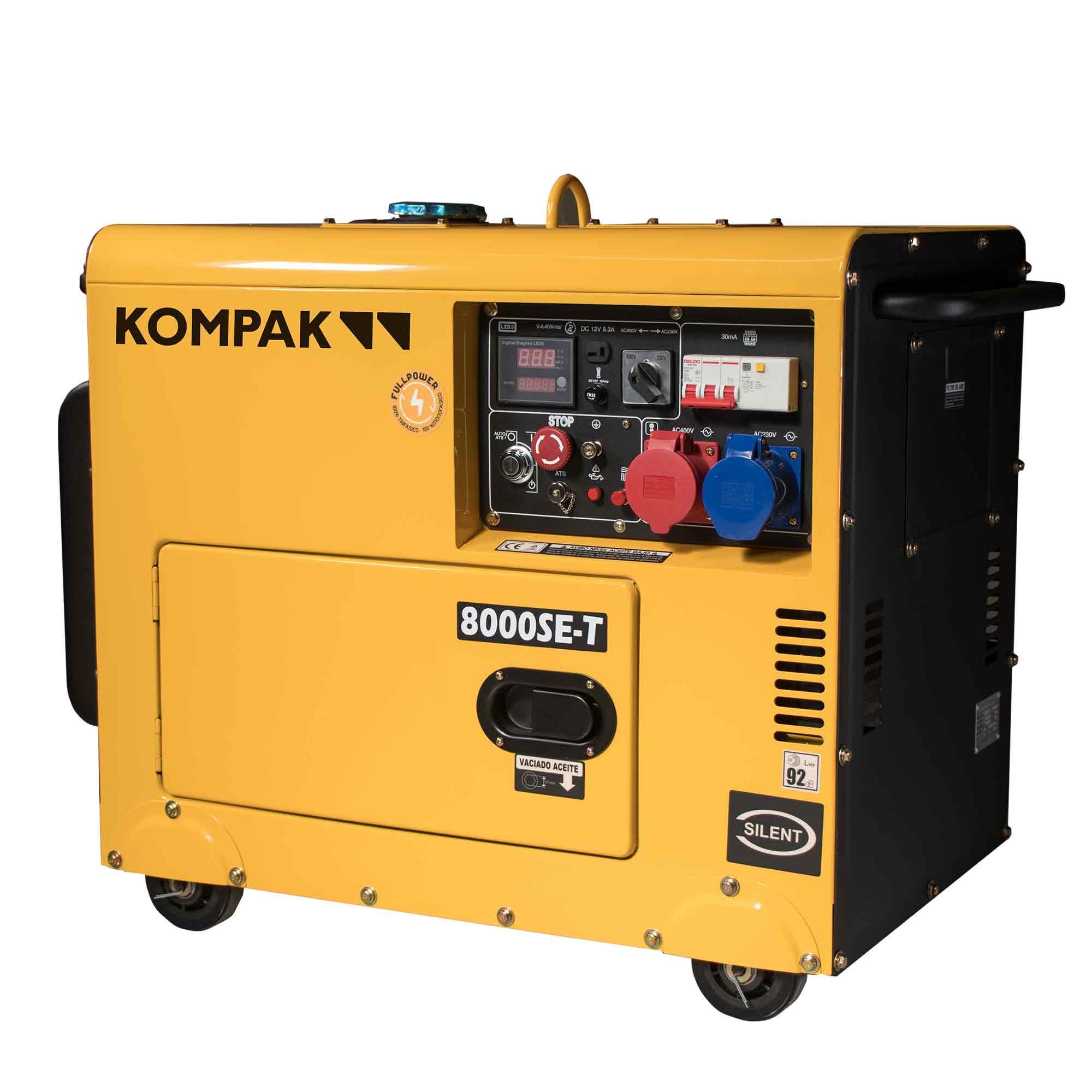 Imagen 0 de Generador Eléctrico Monofásico y Trifásico Insonorizado Motor Diésel 4T 5,5 kW K-8000SE-T