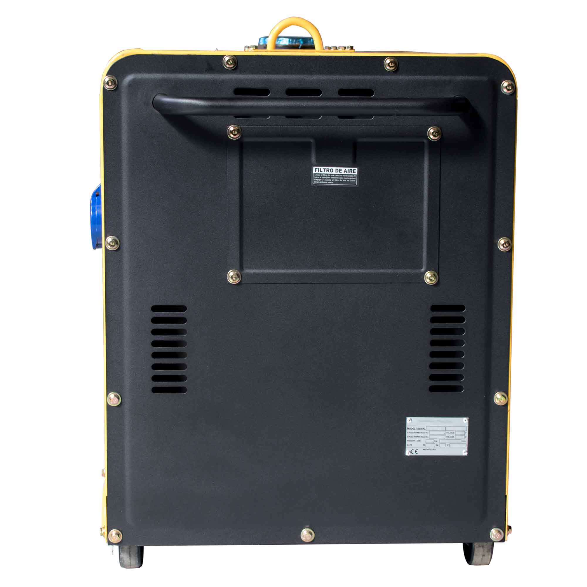 Generador Eléctrico Monofásico y Trifásico Insonorizado Motor Diésel 4T 5,5 kW K-8000SE-T Amarillo / Negro-6