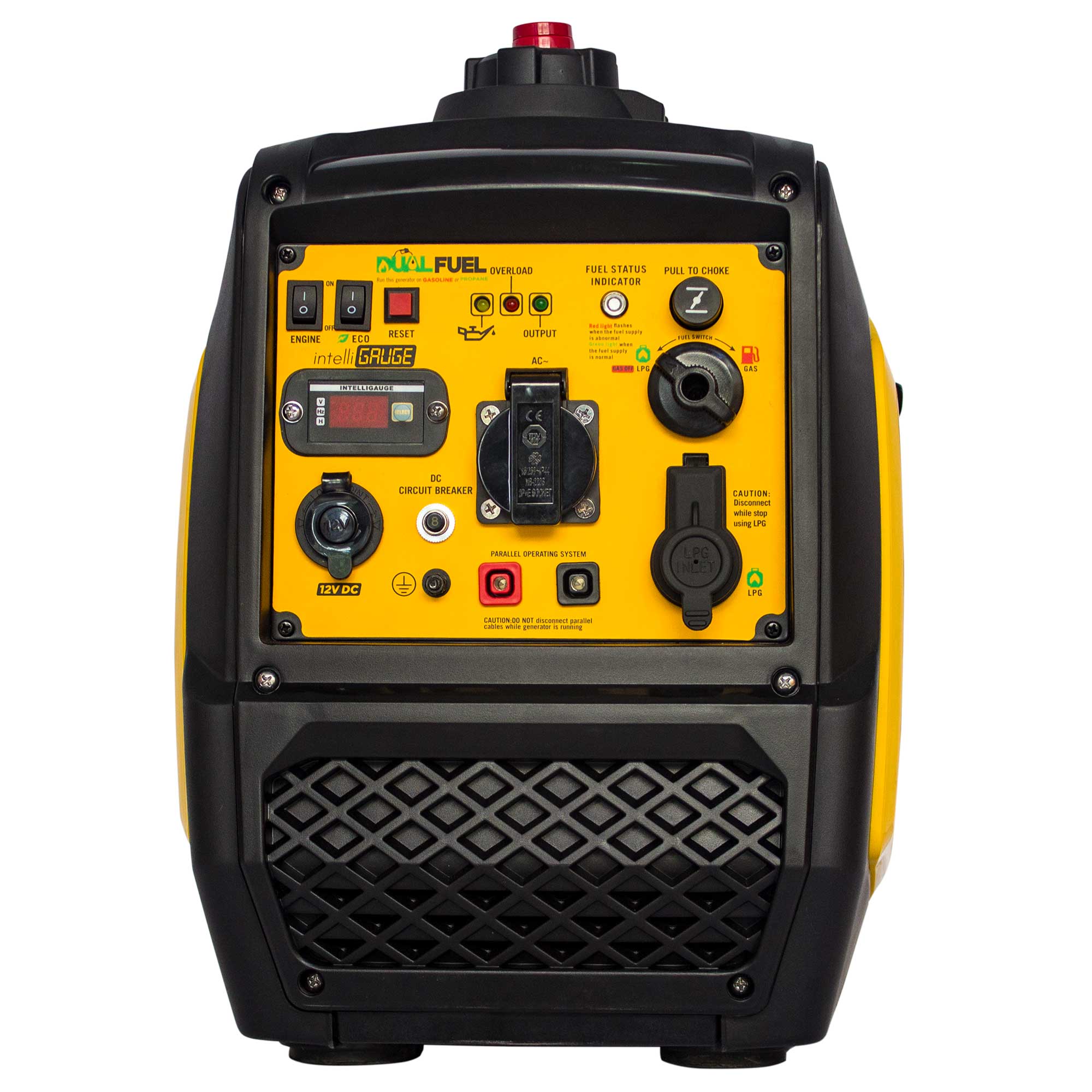 Generador Inverter Dual Gas GLP / Gasolina 1,7 / 1,9 kW 4T KGG20Ei-DF Amarillo / Negro-7