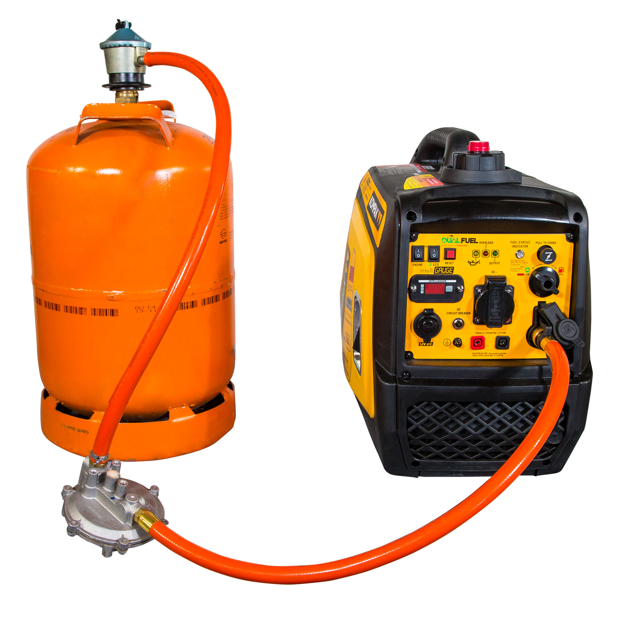 Generador Inverter Dual Gas GLP / Gasolina 1,7 / 1,9 kW 4T KGG20Ei-DF Amarillo / Negro-10