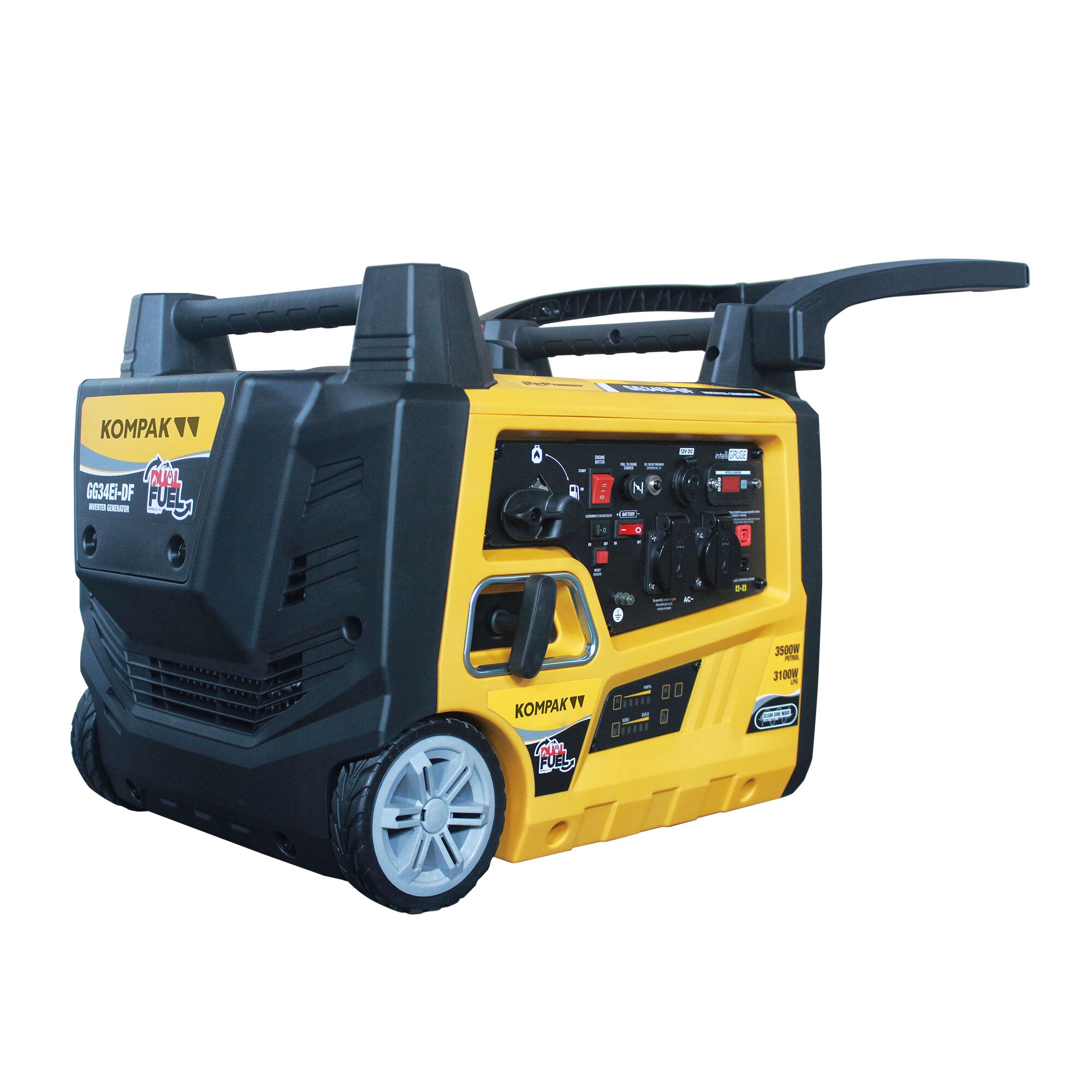 Generador Inverter Dual Gas GLP / Gasolina 2,9 / 3,1 kW 4T KGG34Ei-DF Amarillo / Negro-2