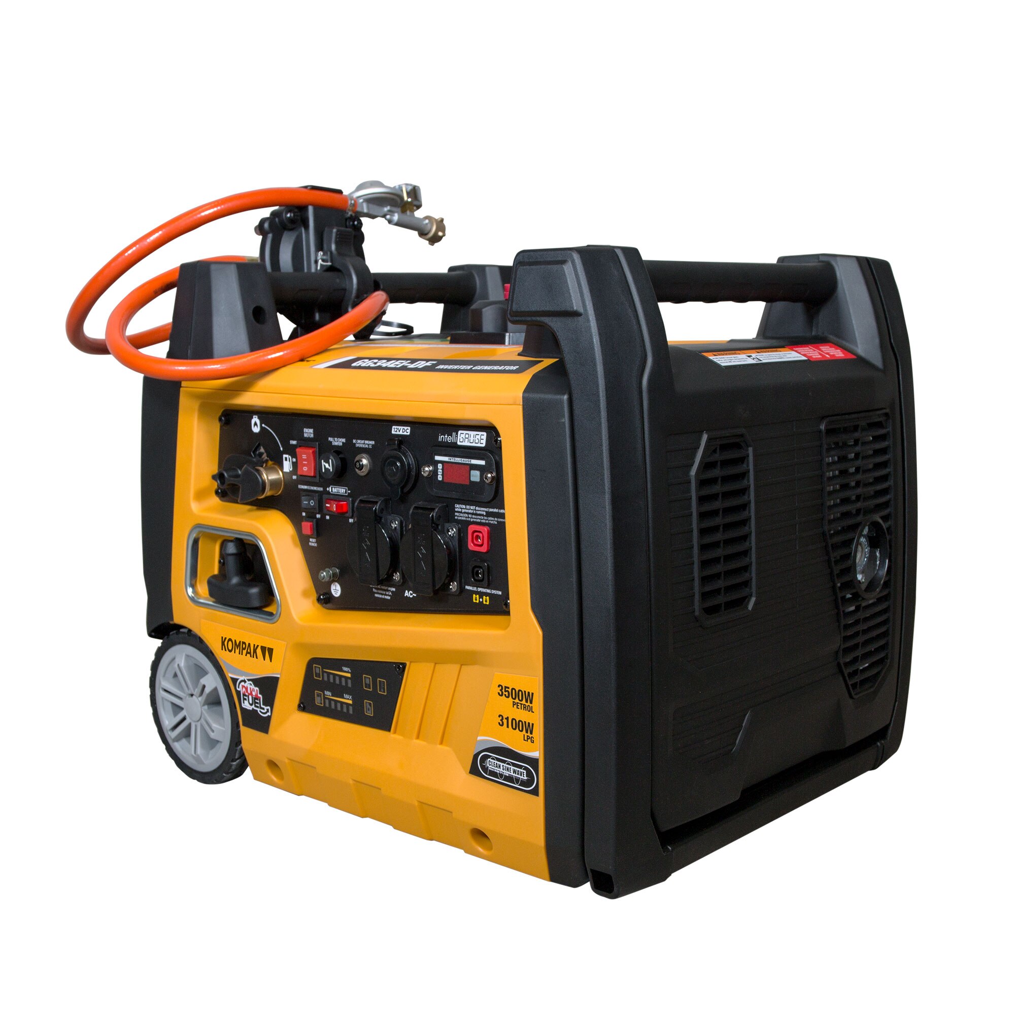 Generador Inverter Dual Gas GLP / Gasolina 2,9 / 3,1 kW 4T KGG34Ei-DF Amarillo / Negro-3