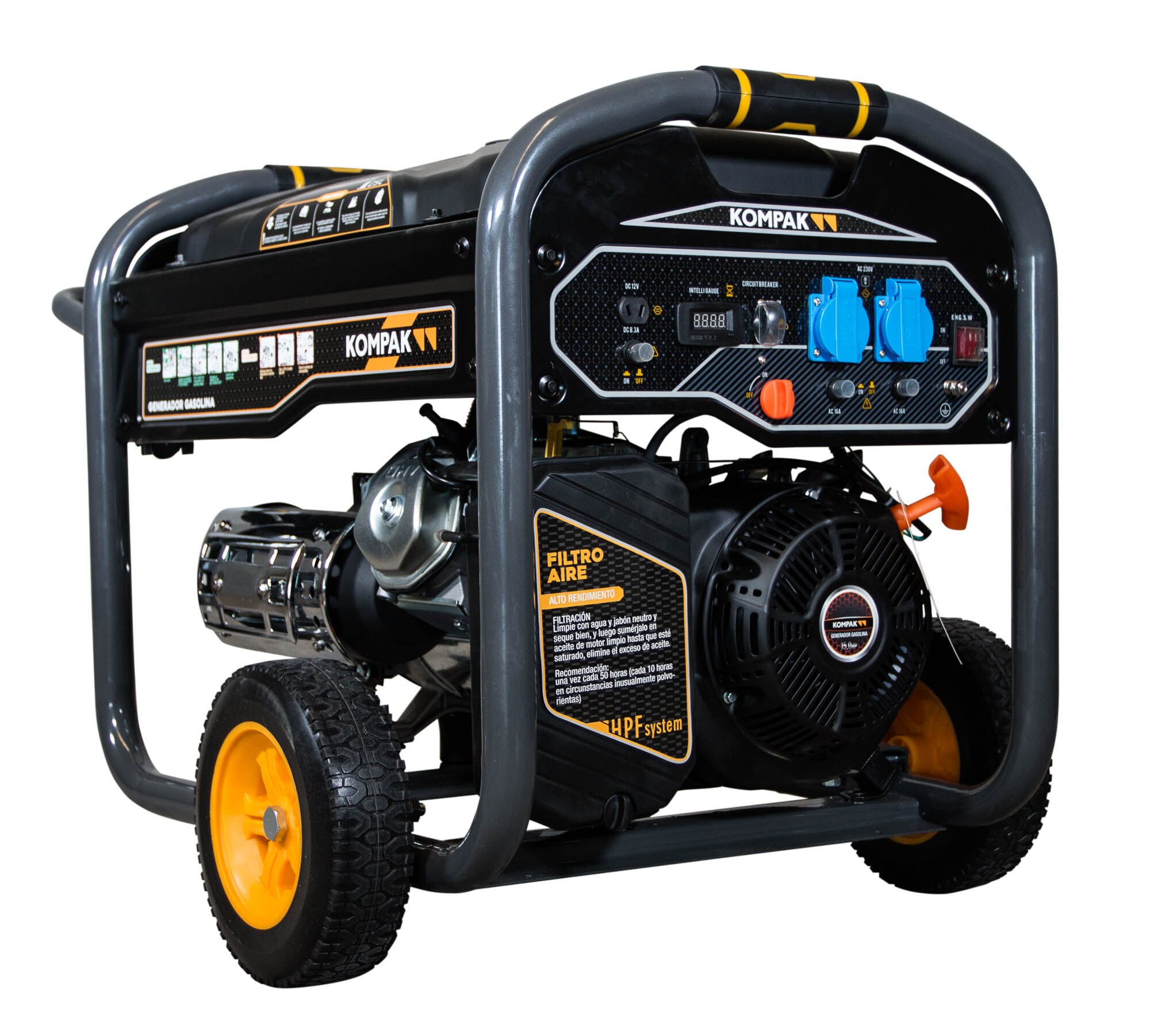 Generador Monofásico Gasolina 4T 6,5 kW K8000 Negro-9