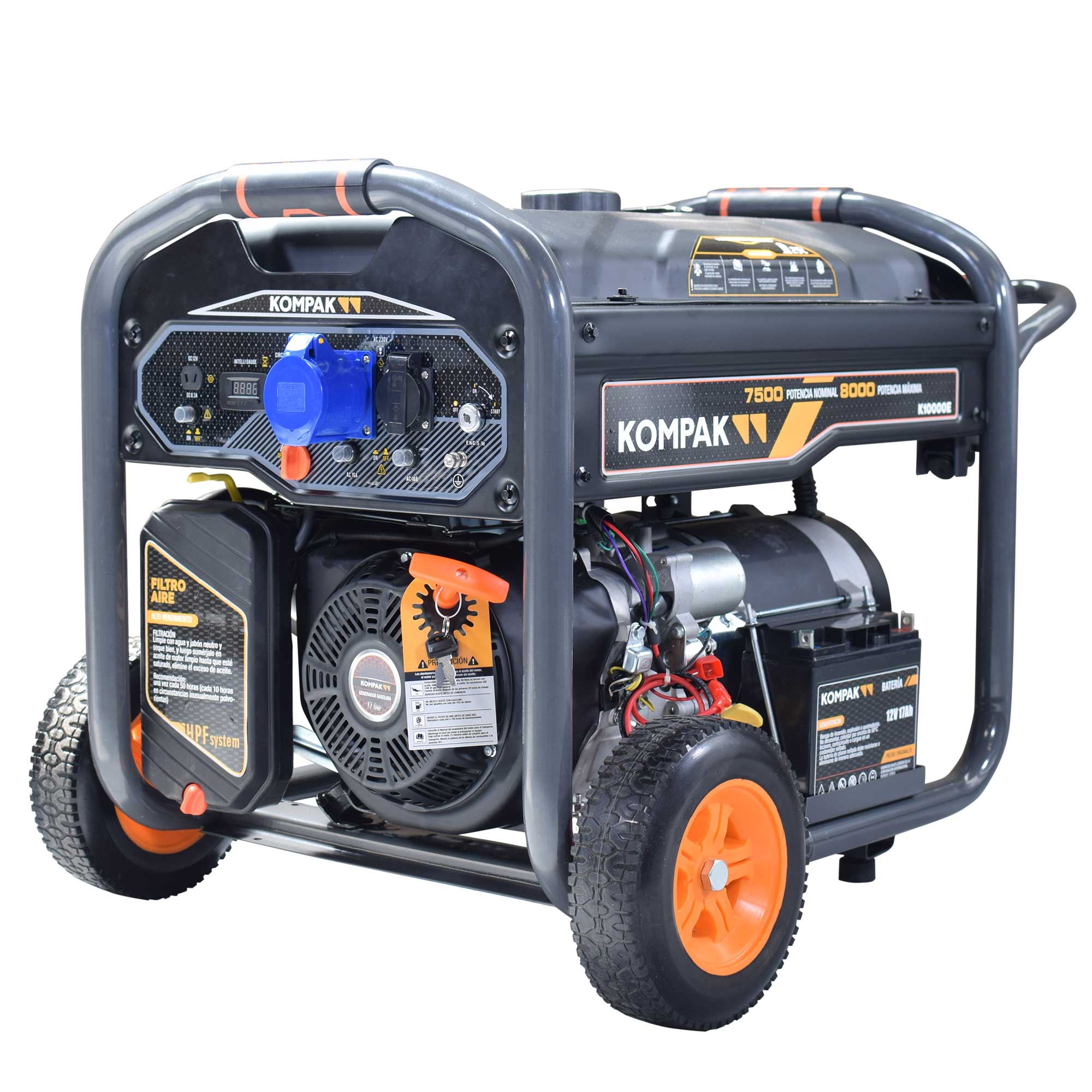 Generador Monofásico Gasolina 4T 7,5 kW K10000E Negro-1