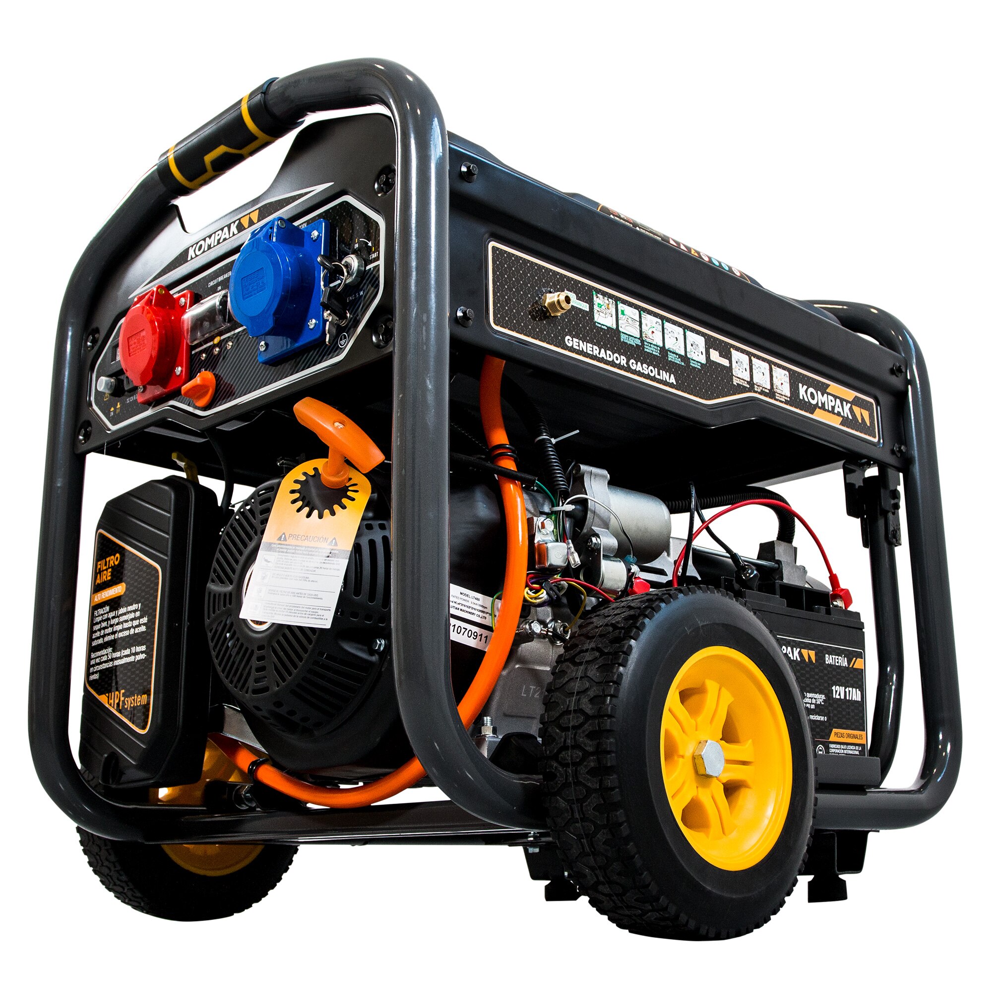 Generador Monofásico/Trifásico Gasolina 4T 9,4 kVA / 6,75 kW K10000ETE-T Negro-6
