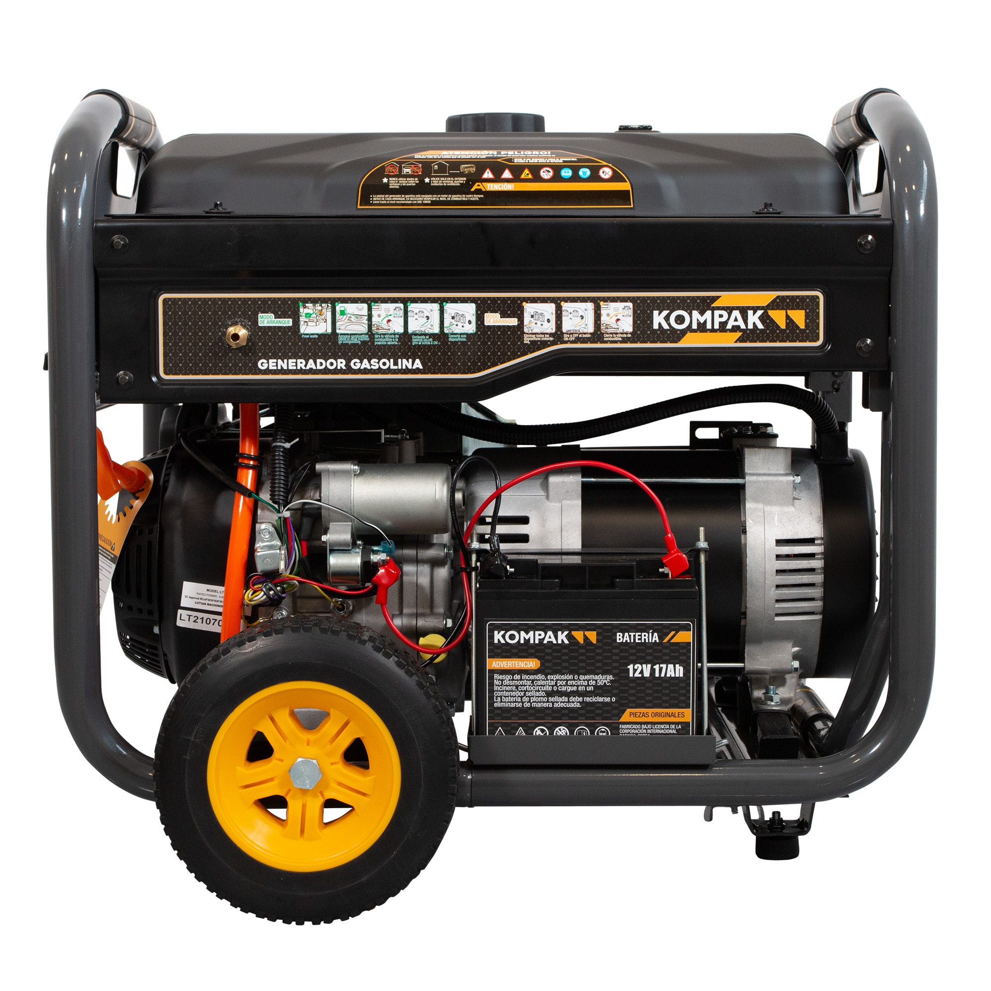 Generador Monofásico/Trifásico Gasolina 4T 9,4 kVA / 6,75 kW K10000ETE-T Negro-9