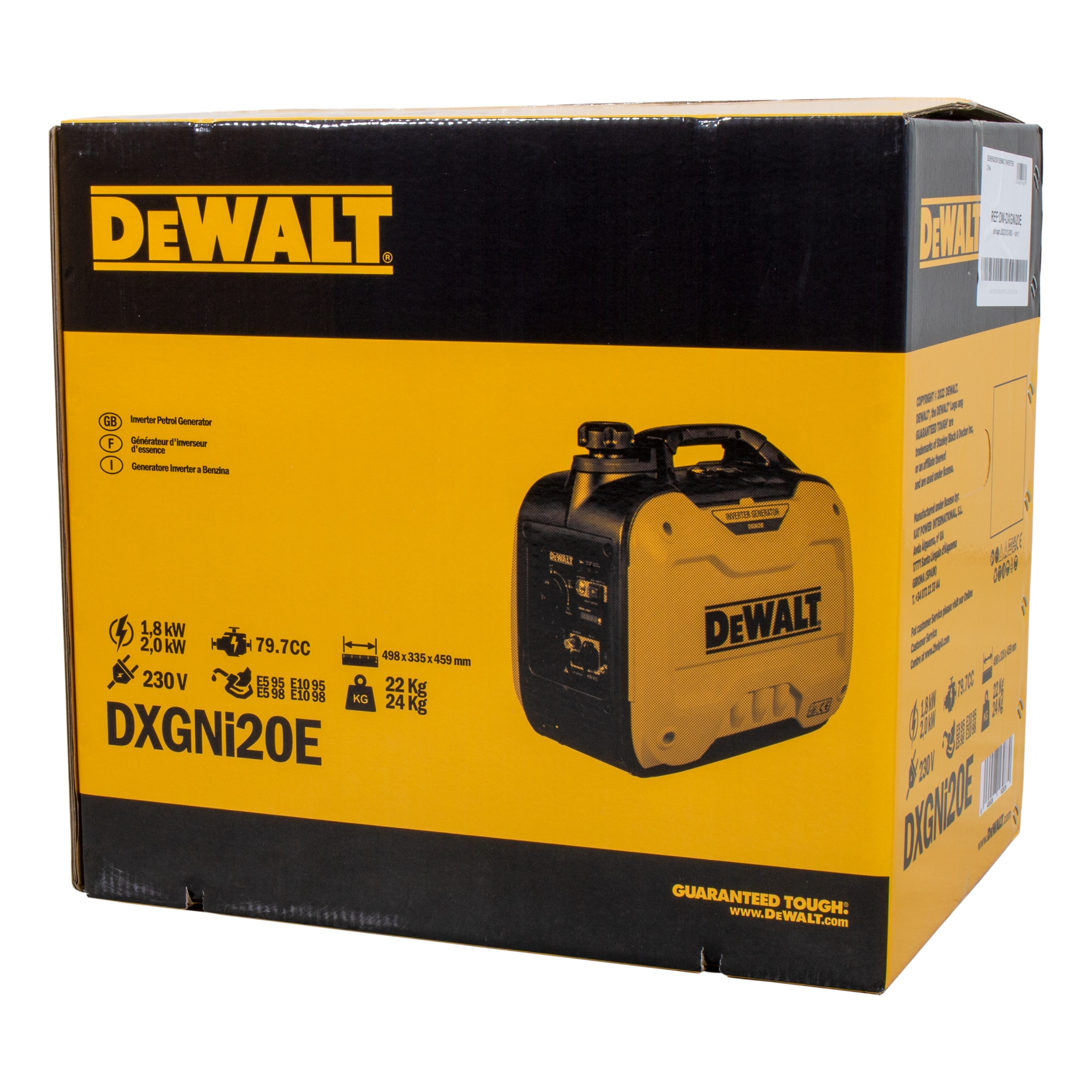 Generador Inverter Monofásico Gasolina 4T 1,8 kW DXGNi20E Amarillo / Negro-10