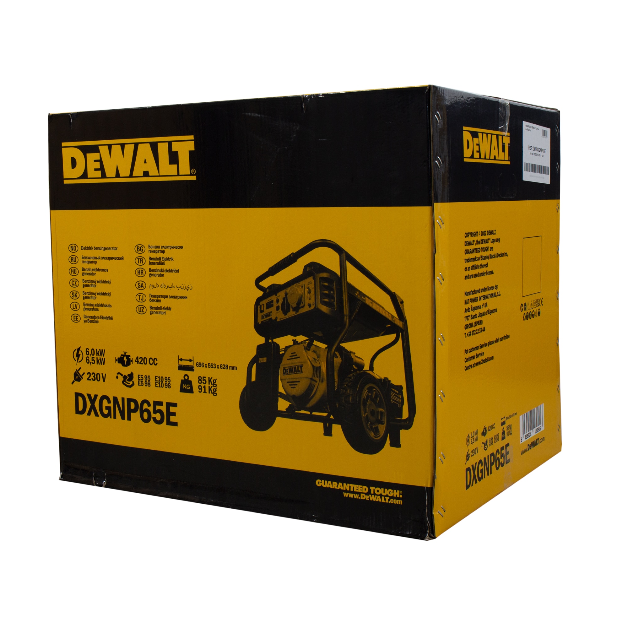 Generador Gasolina Monofásico 4T 6 kW DXGNP65E Amarillo / Negro-9