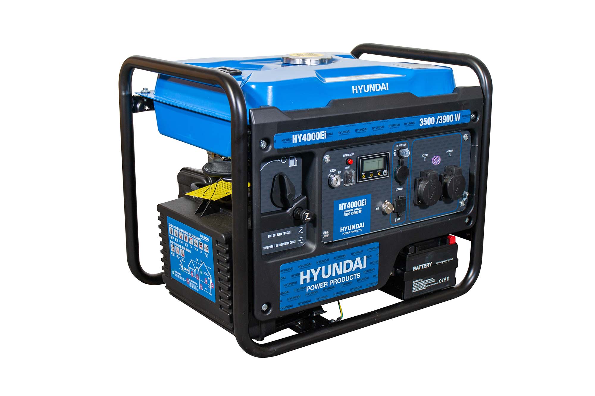 Imagen 0 de Generador Inverter Monofásico Abierto Gasolina 4T 3,5 kW HY4000Ei