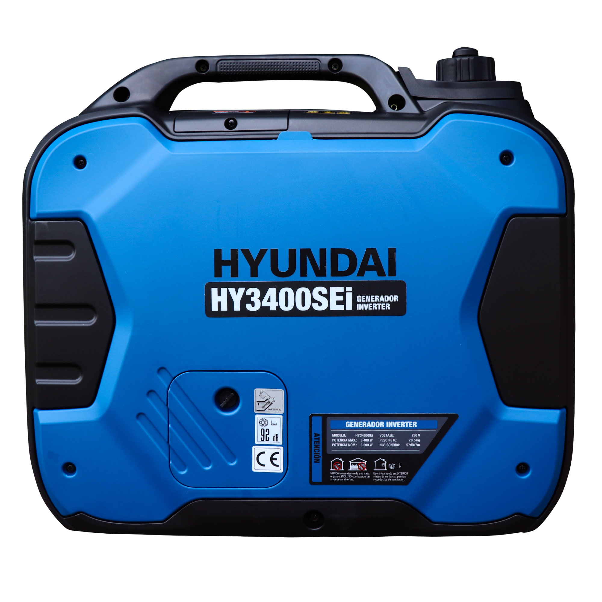 Generador Inverter Monofásico Gasolina 4T 3,2 kW HY3400SEI Azul / Negro-3