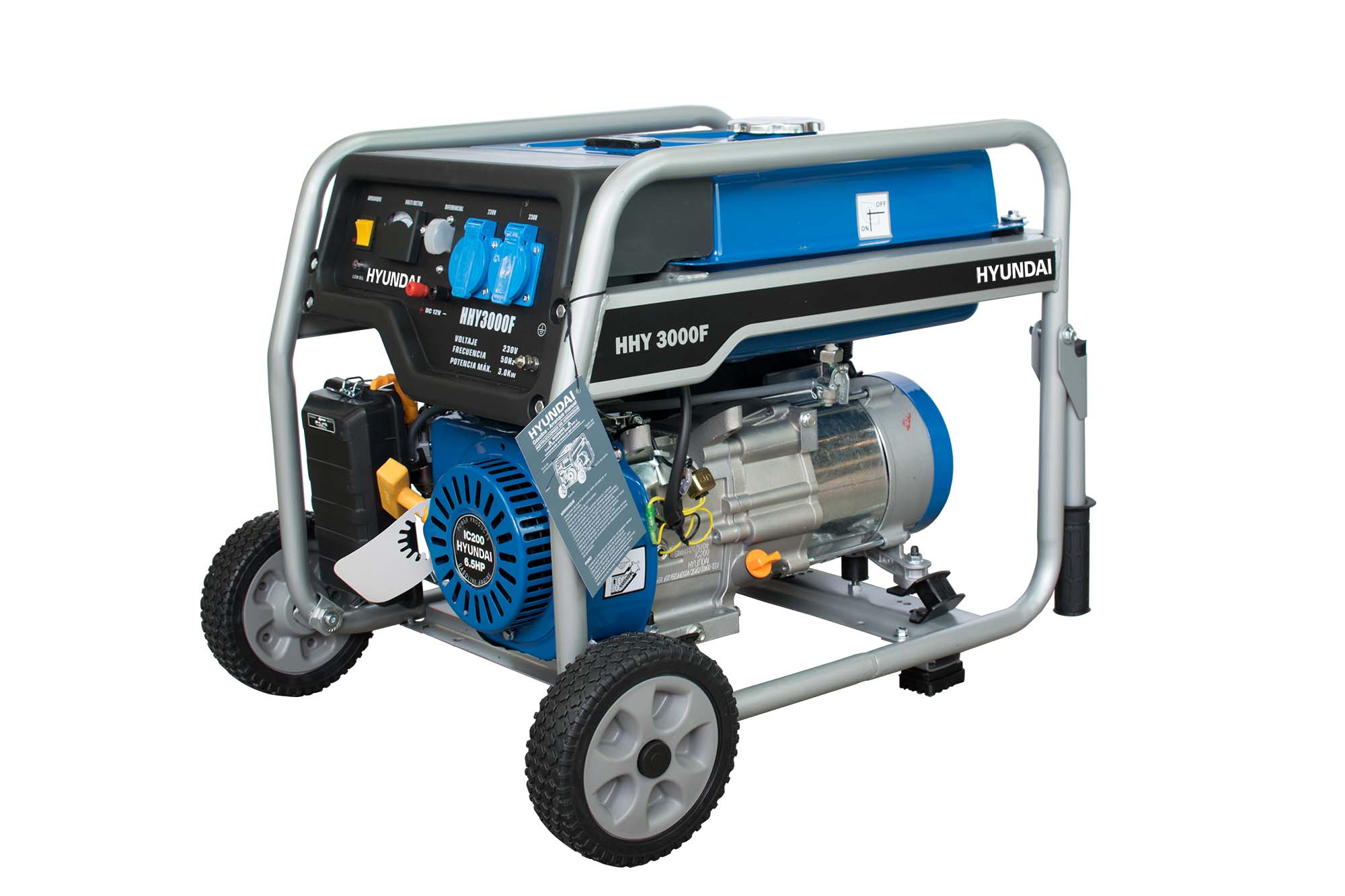 Generador Monofásico Abierto Gasolina 4T 2,5 kW HHY3000FK Azul / Negro-4