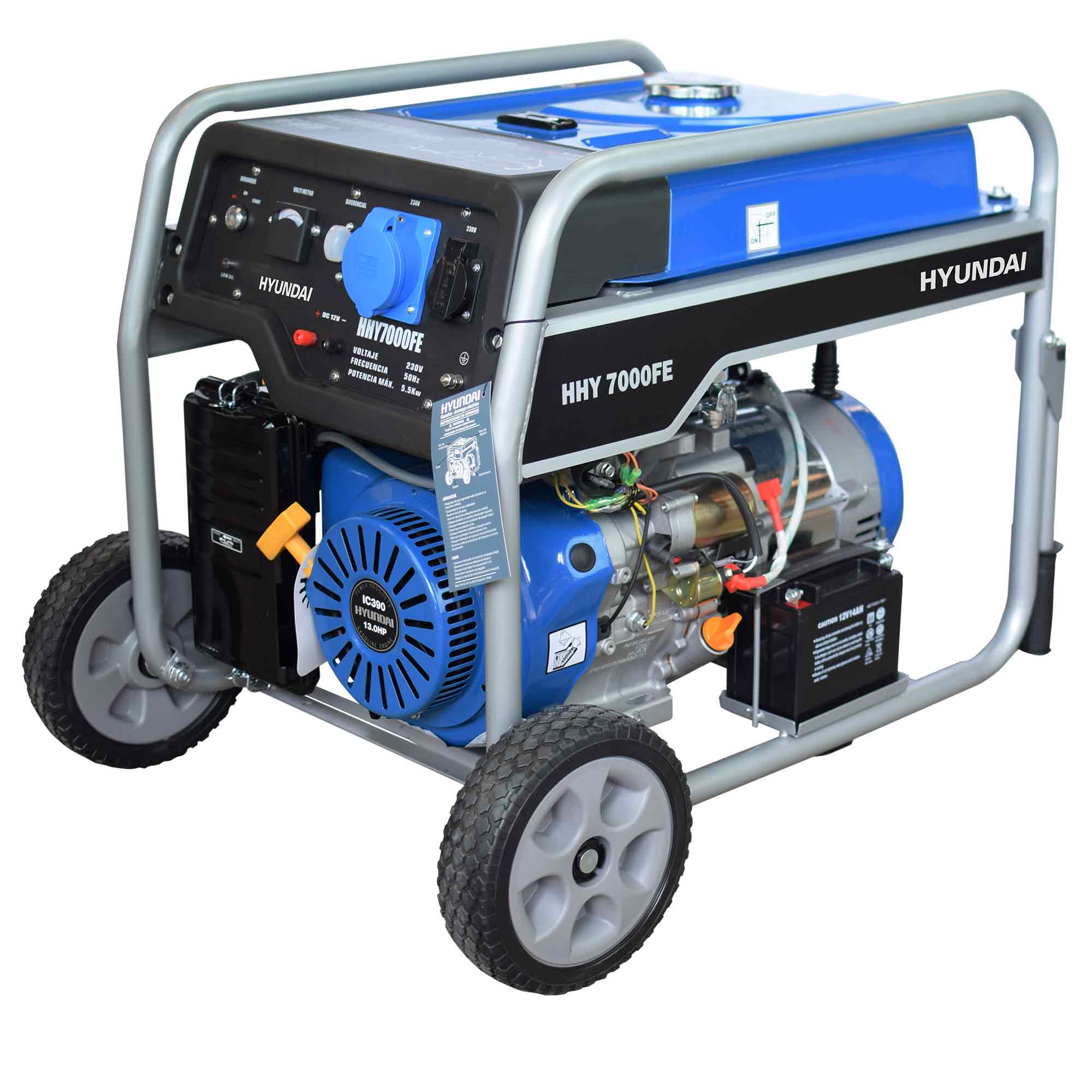 Generador Monofásico Abierto Gasolina 4T 5 kW HHY7000FEK Azul / Negro-4
