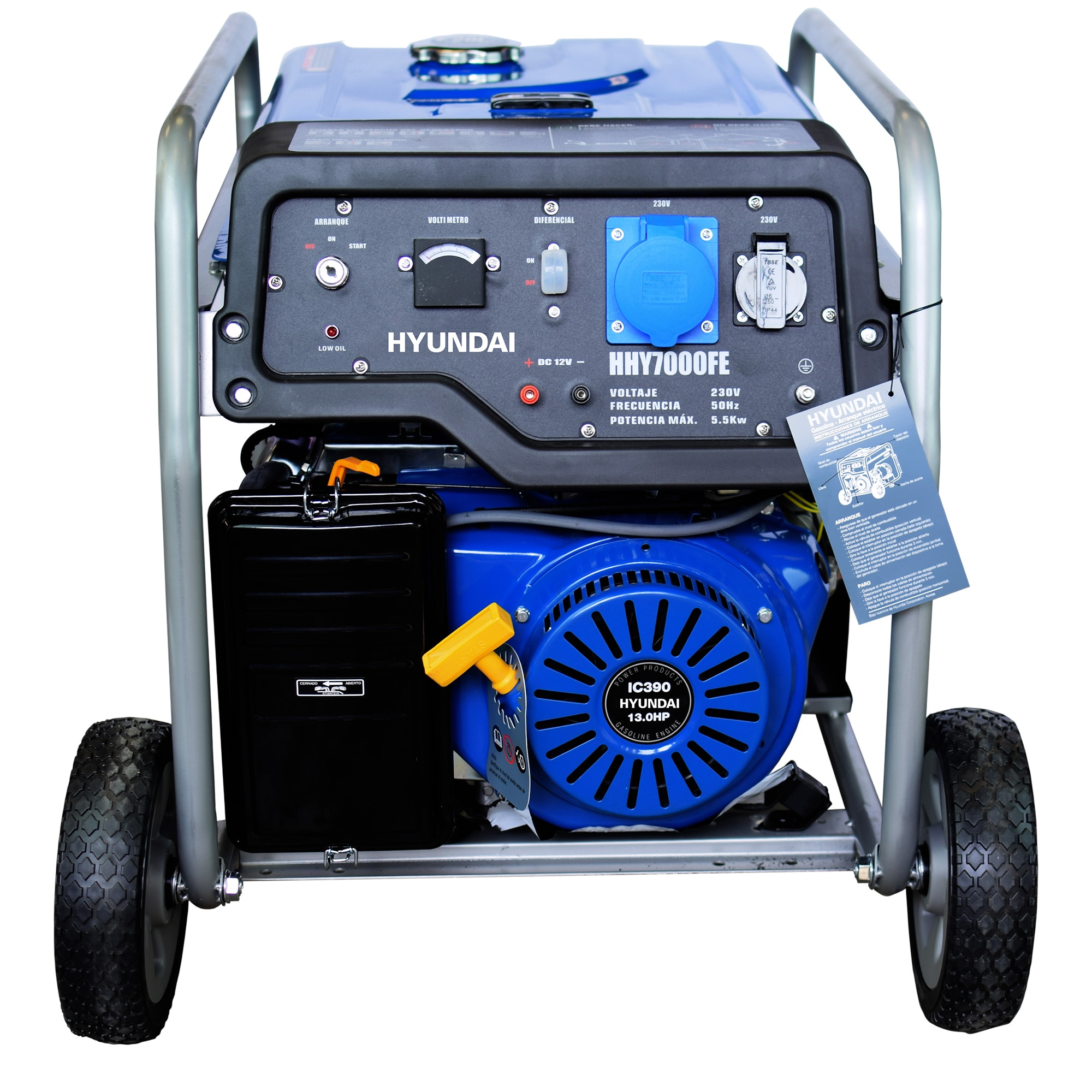 Generador Monofásico Abierto Gasolina 4T 5 kW HHY7000FEK Azul / Negro-5