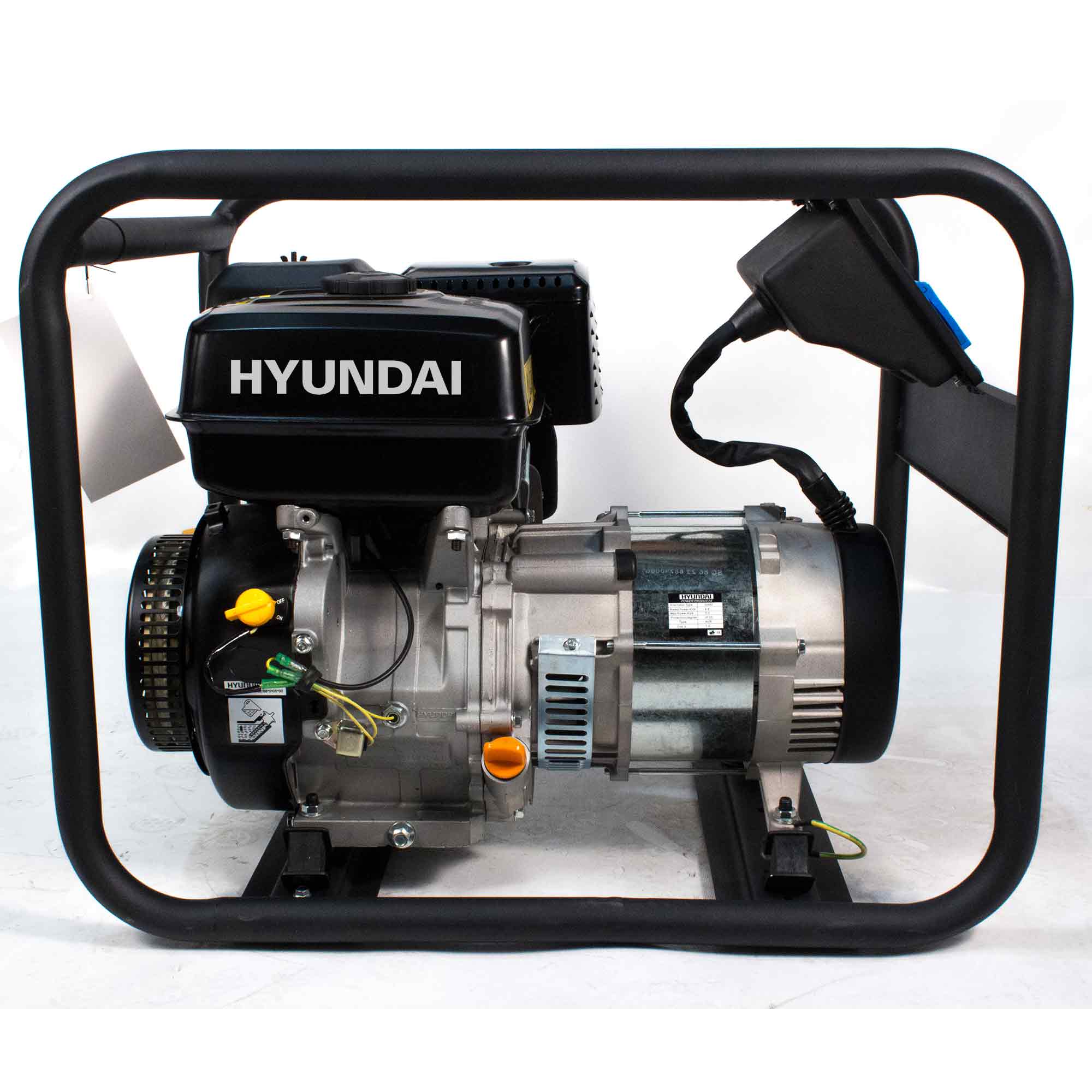 Generador Monofásico Abierto Gasolina 4T 4 kW HY6000 Negro / Gris-2