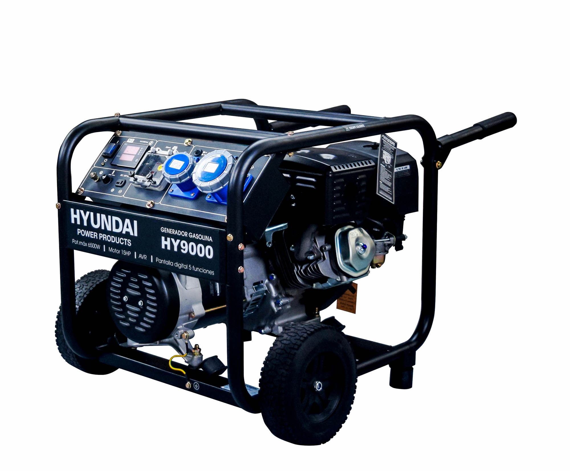 Generador Monofásico Abierto Gasolina 4T 6 kW HY9000K Negro / Gris-2