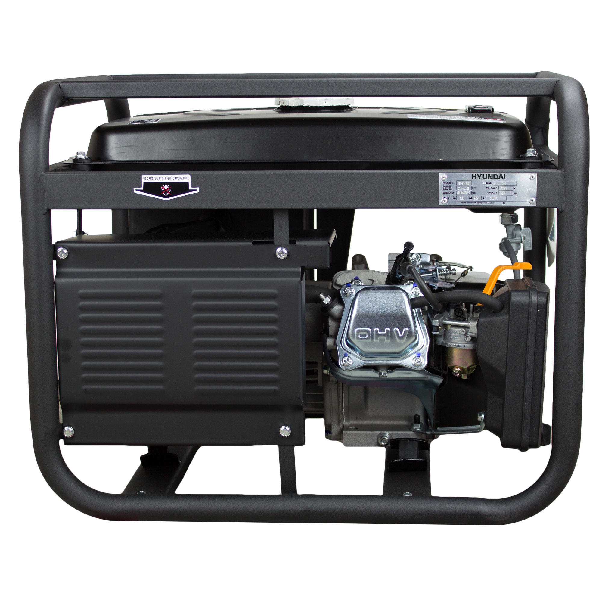 Generador Monofásico Abierto Gasolina 4T 3 kW HY4100L Negro-2