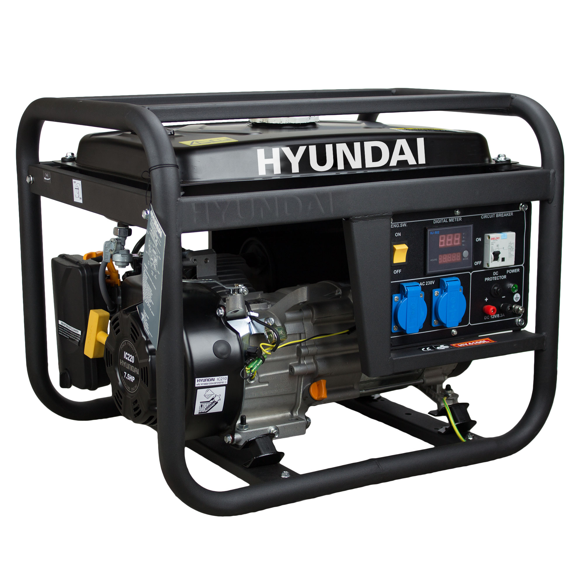 Generador Monofásico Abierto Gasolina 4T 3 kW HY4100L Negro-4