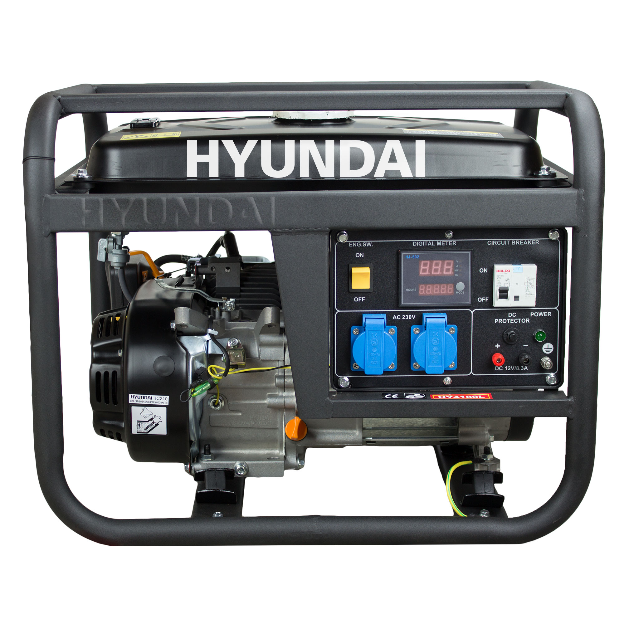 Generador Monofásico Abierto Gasolina 4T 3 kW HY4100L Negro-5