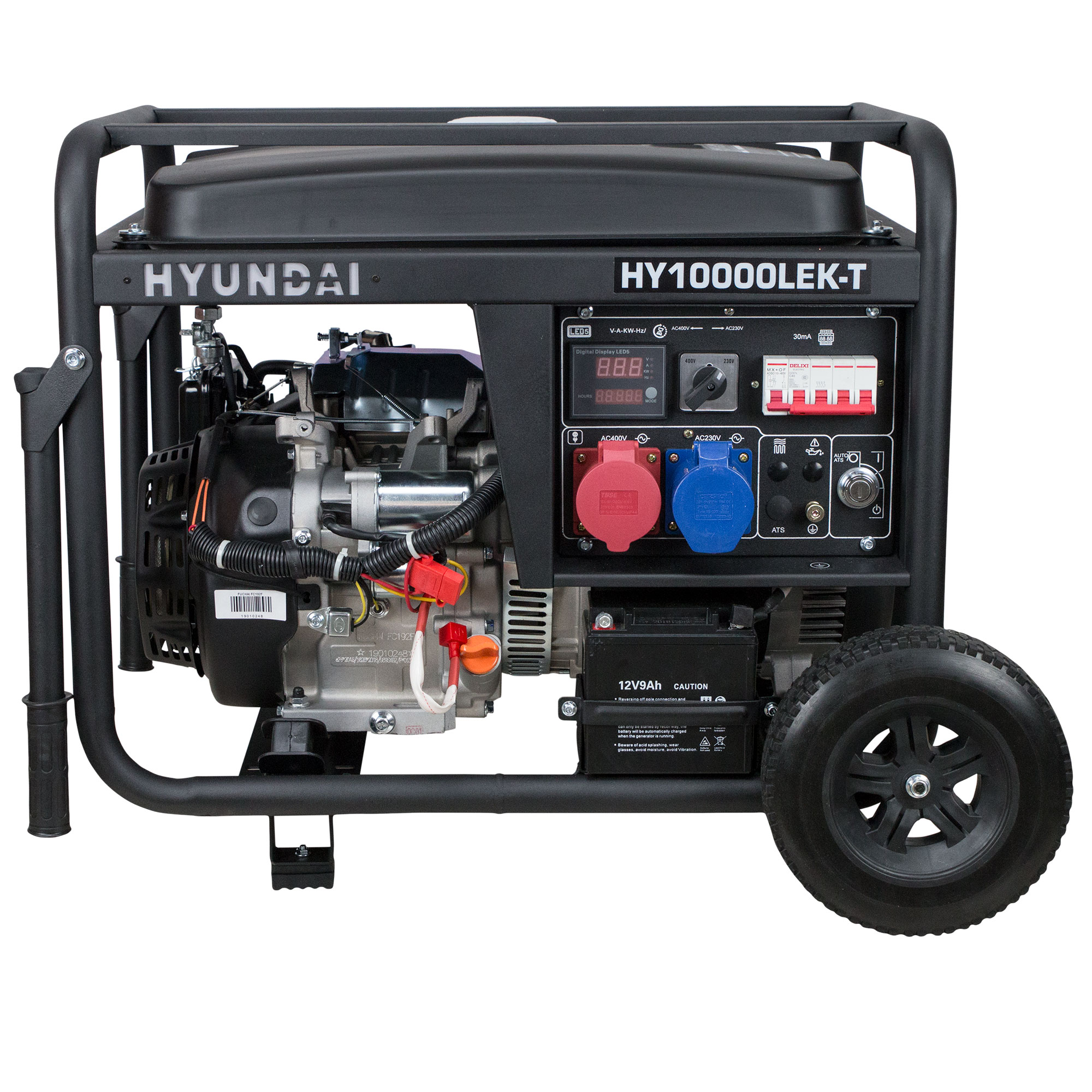 Generador Trifásico/Monofásico Abierto Gasolina 4T 8,8 kVA / 7 kW HY10000LEK-T Negro-2