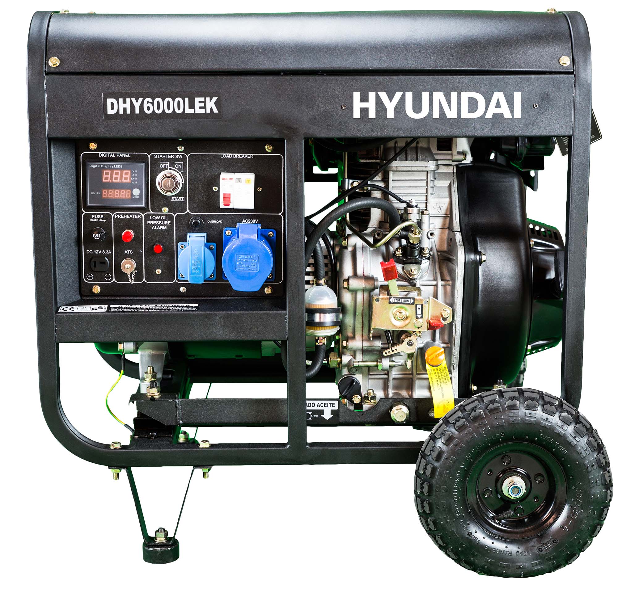Generador Monofásico Abierto Diésel 4T 5 kW DHY6000LEK Negro-2