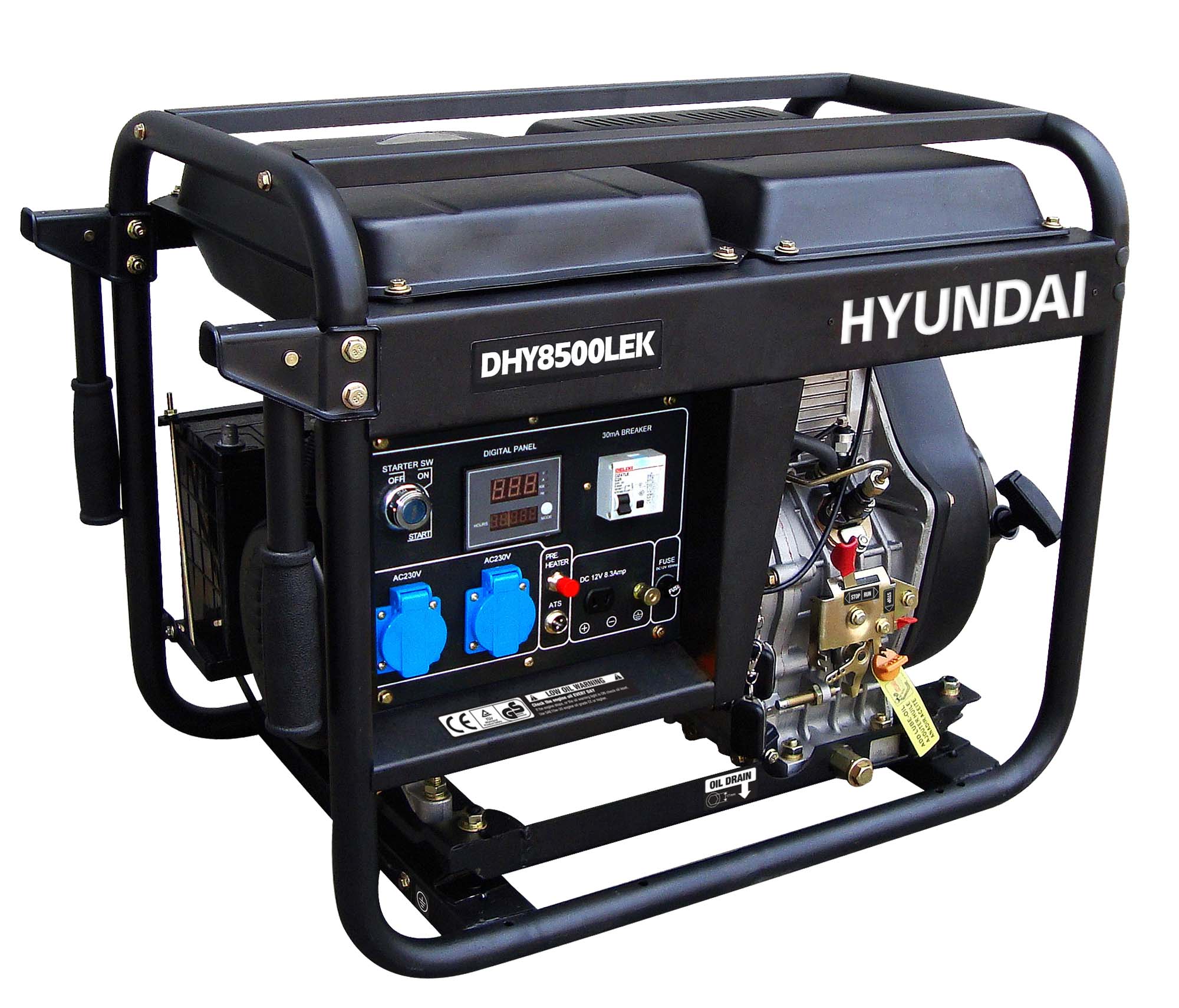 Generador Monofásico Abierto Diésel 4T 6 kW DHY8500LEK Negro-4