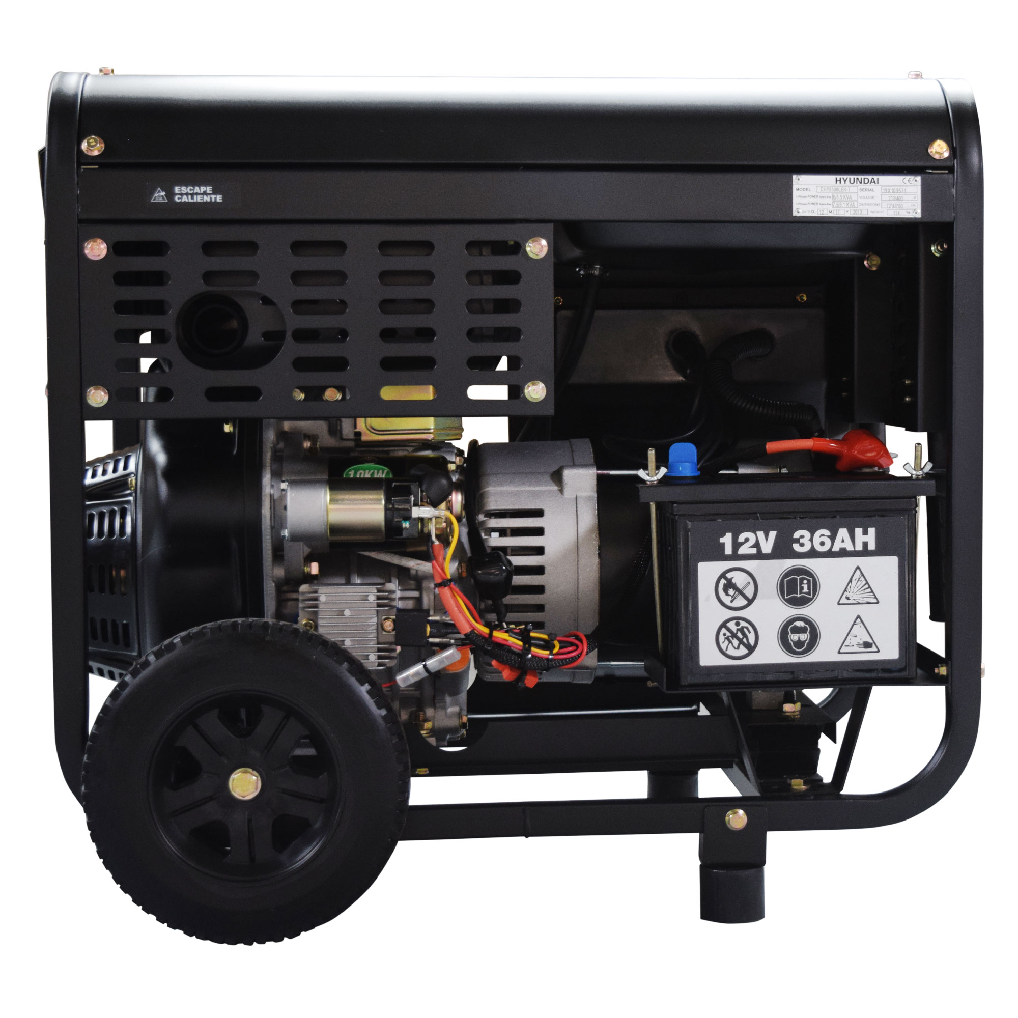 Generador Trifásico / Monofásico Abierto Diésel 4T 7,5 kVA /5,5 kW DHY8500LEK-T Negro-2